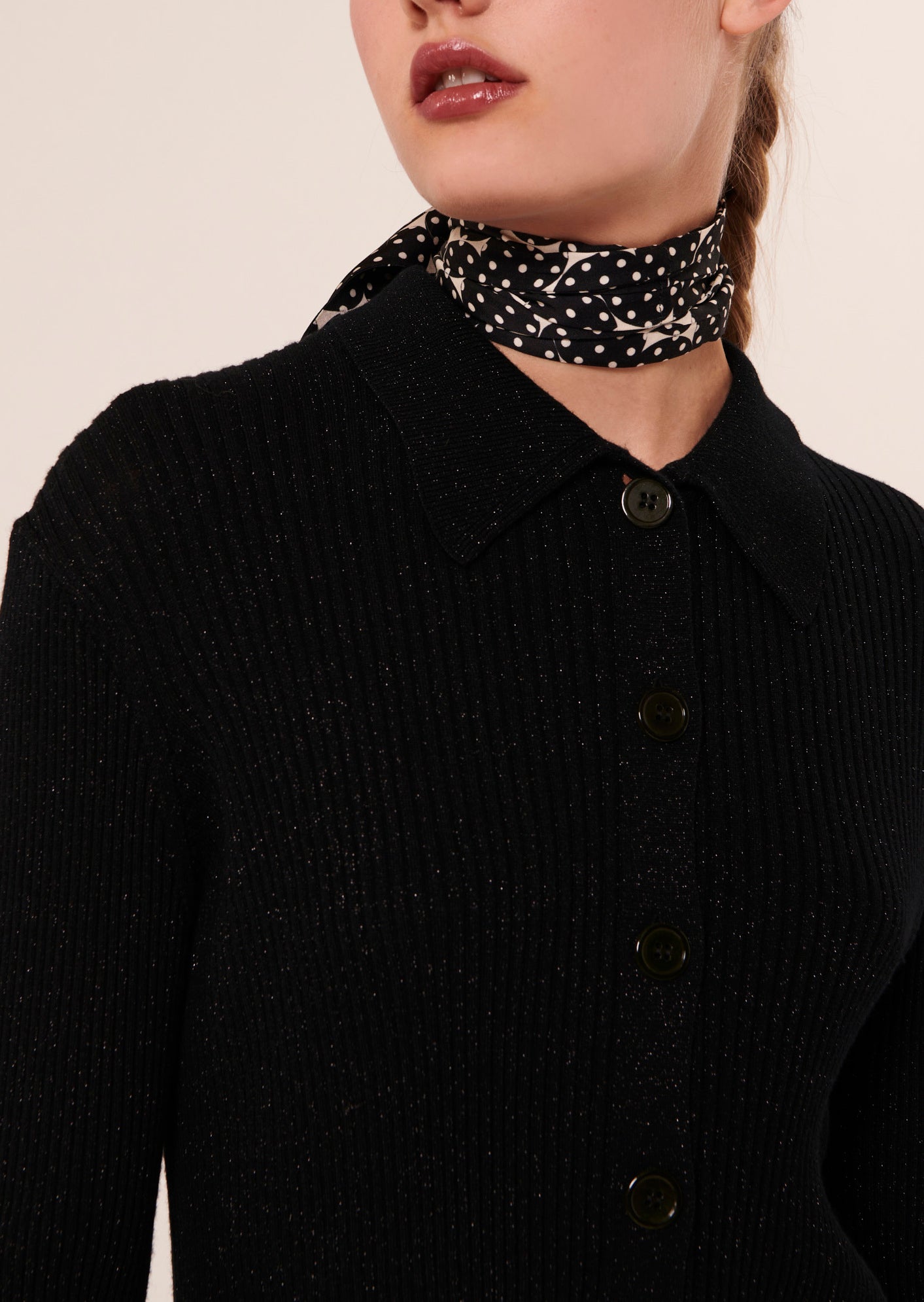 Cardigan Glossie noir en laine et lurex Faume - seconde main