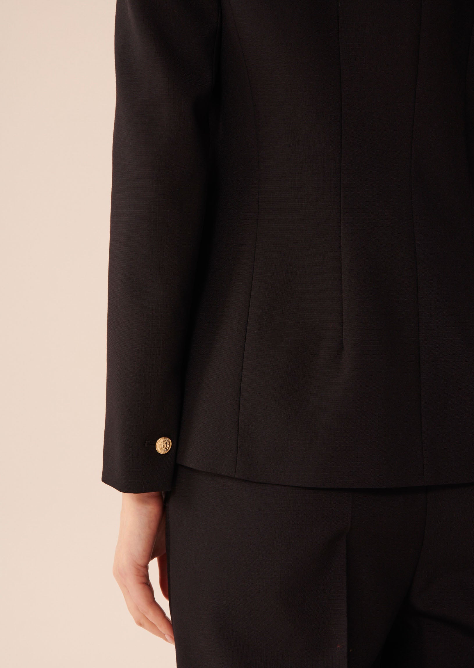 Veste Vitae noire en toile tailleur Faume - seconde main