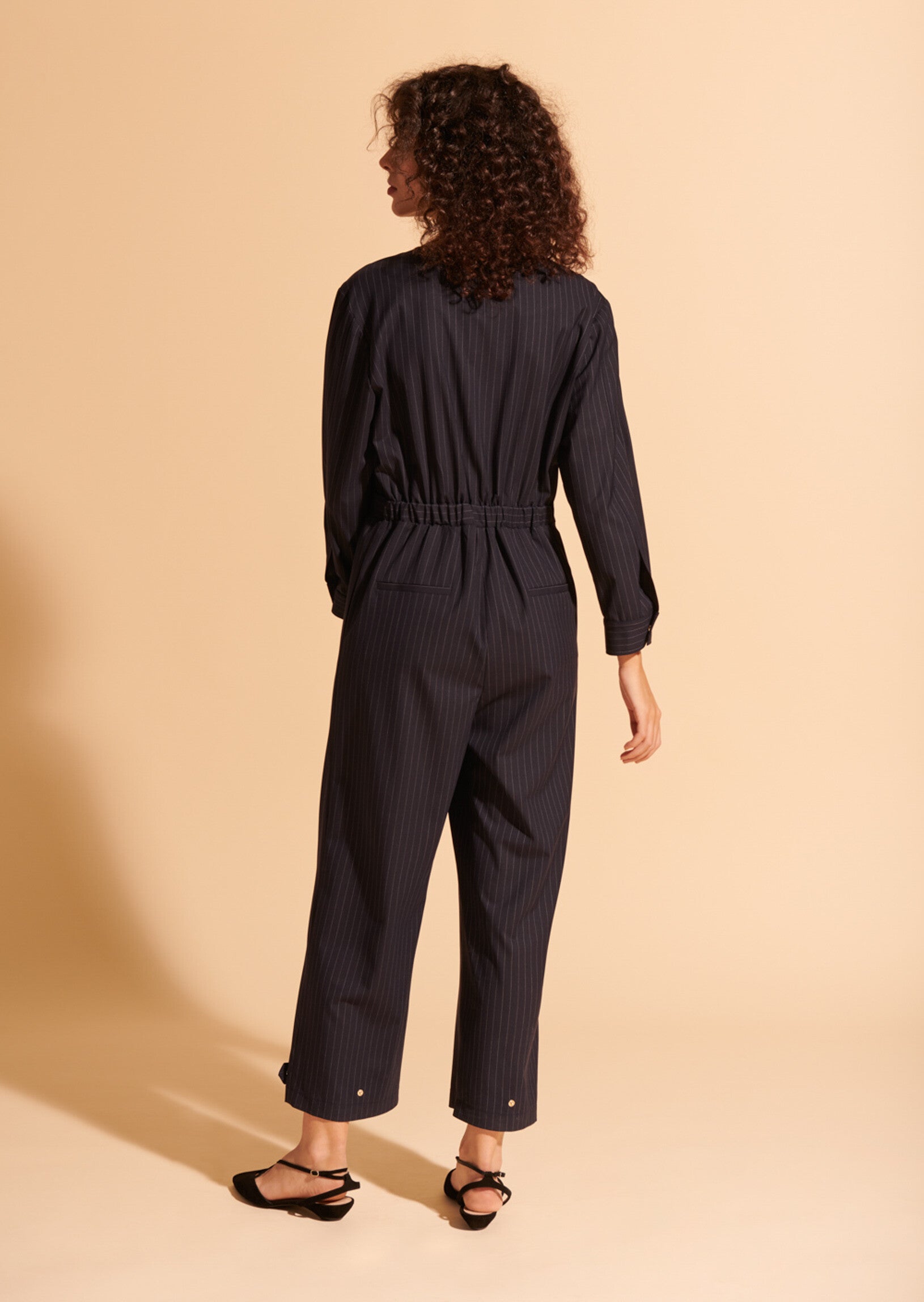 Combi-pantalon pinstripe bleu nuit Faume - seconde main