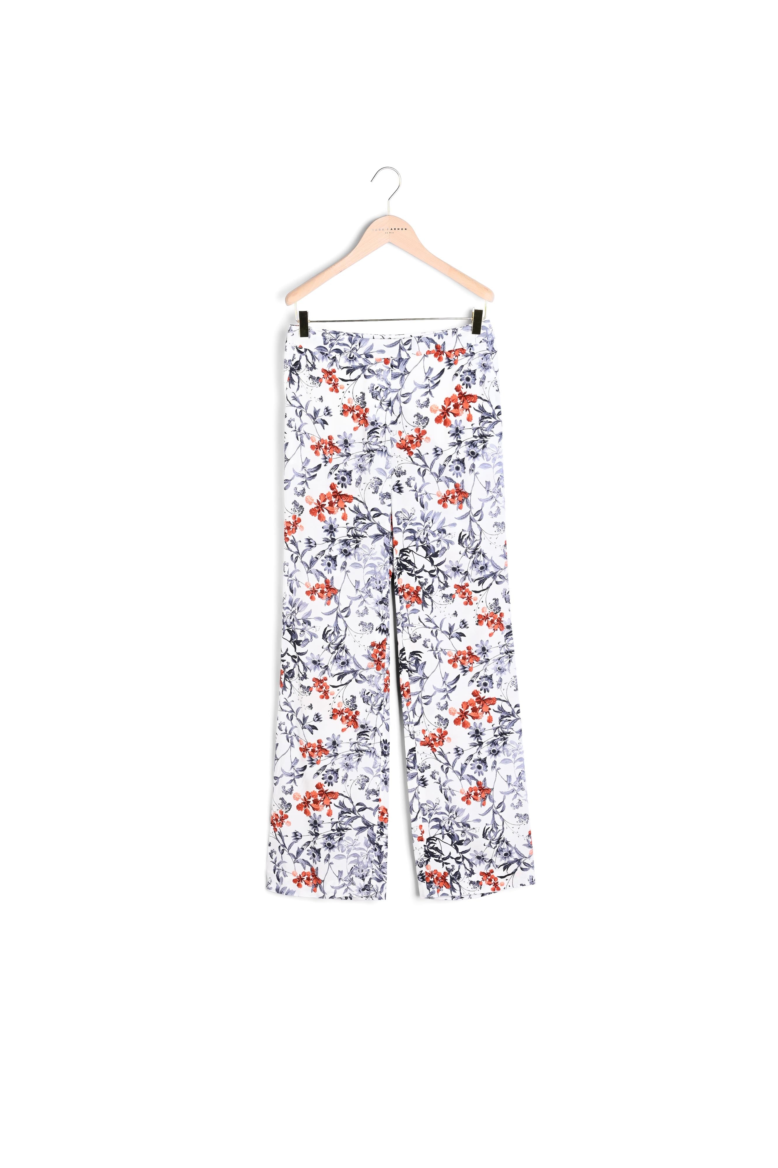 Pantalon Patti en viscose écru imprimé fleurs japonaises Faume - seconde main