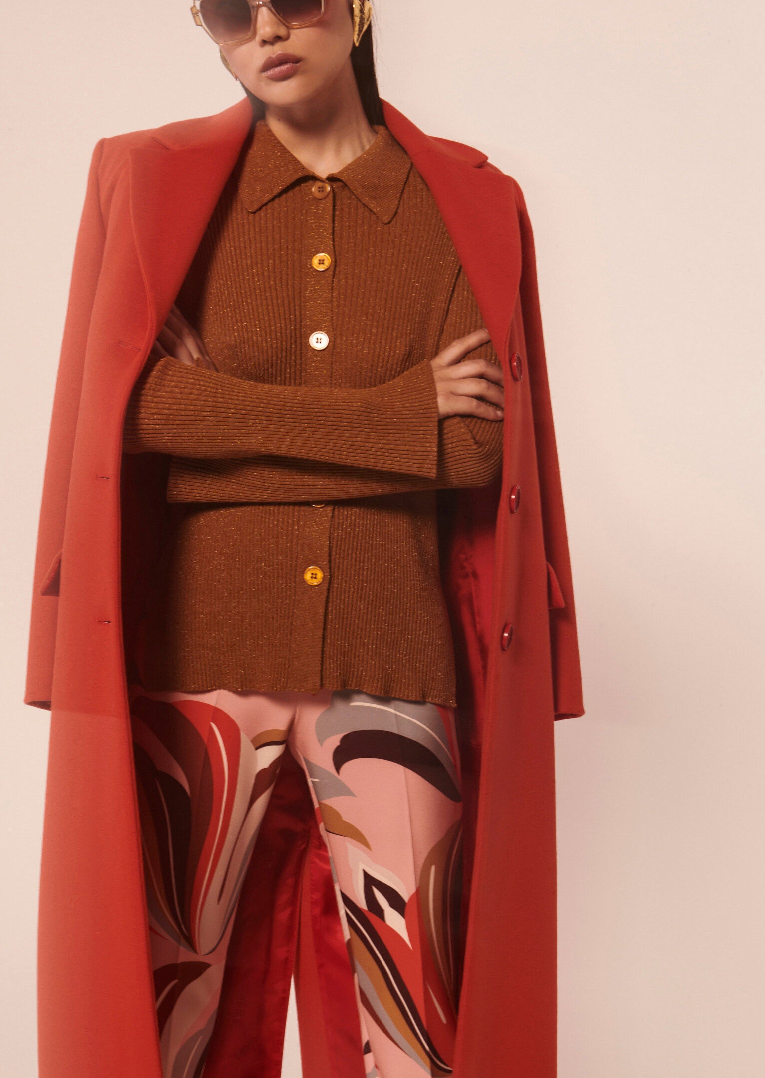 Cardigan Glossie marron en laine et lurex Faume - seconde main