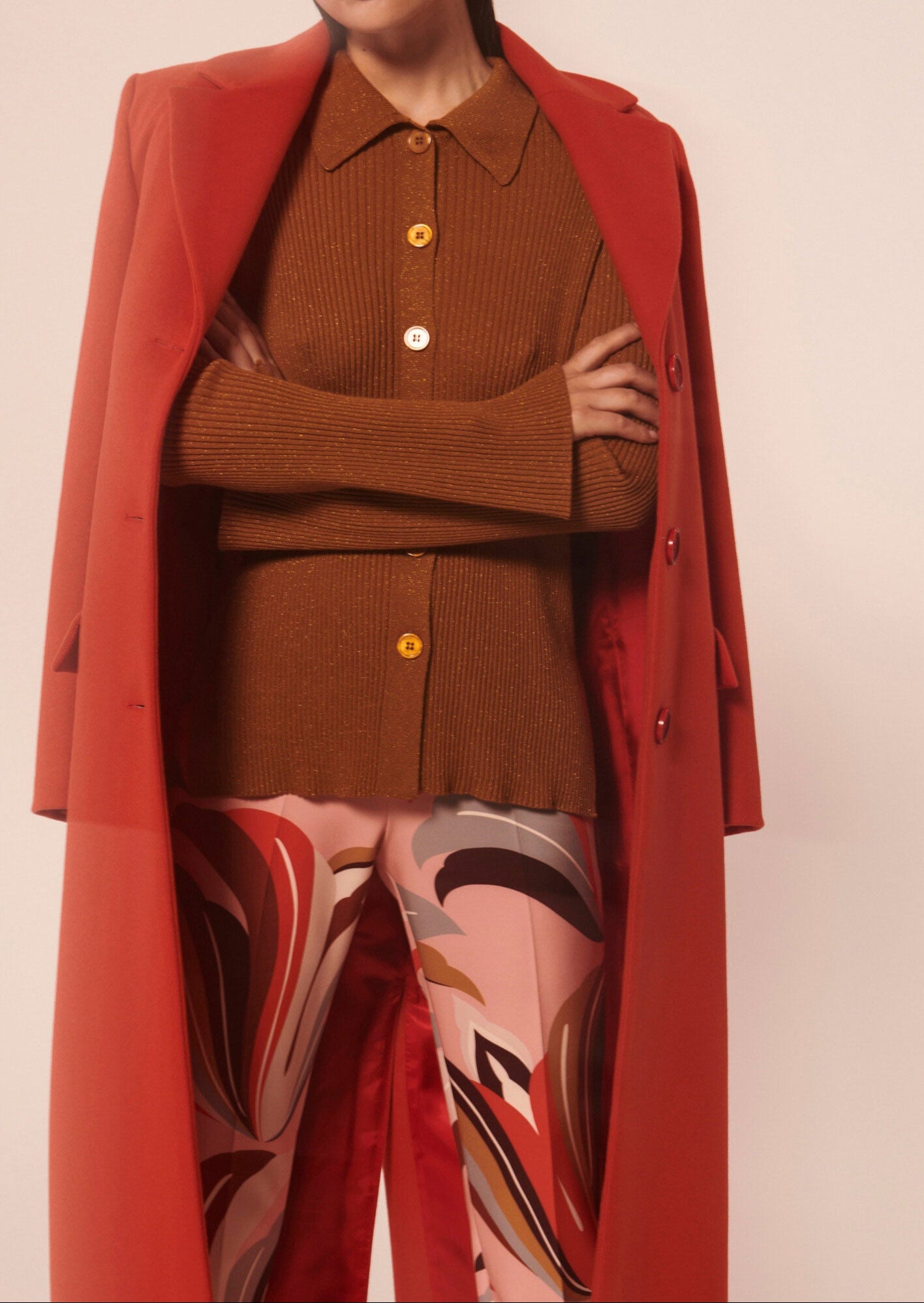 Cardigan Glossie marron en laine et lurex Faume - seconde main