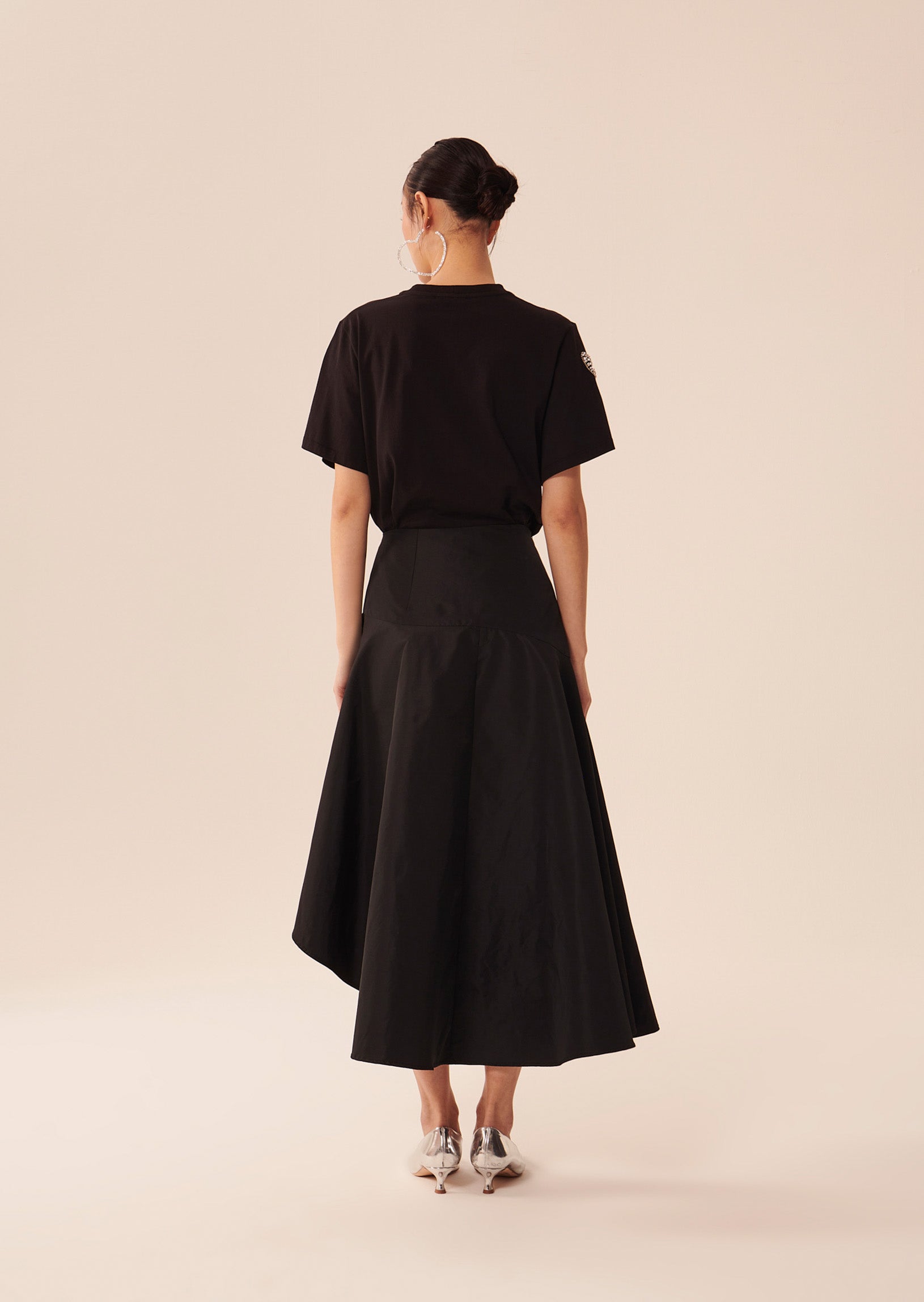 Jupe Javiera noire en taffetas Faume - seconde main