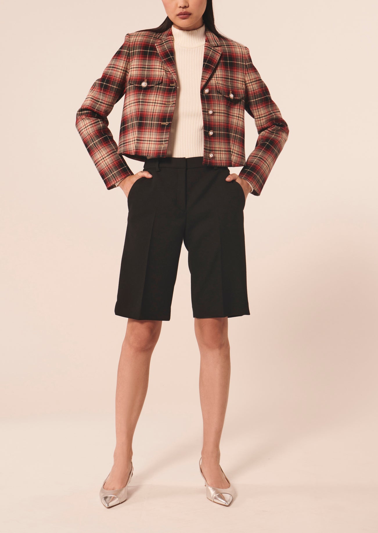 Veste Vivick rouge en tartan Faume - seconde main