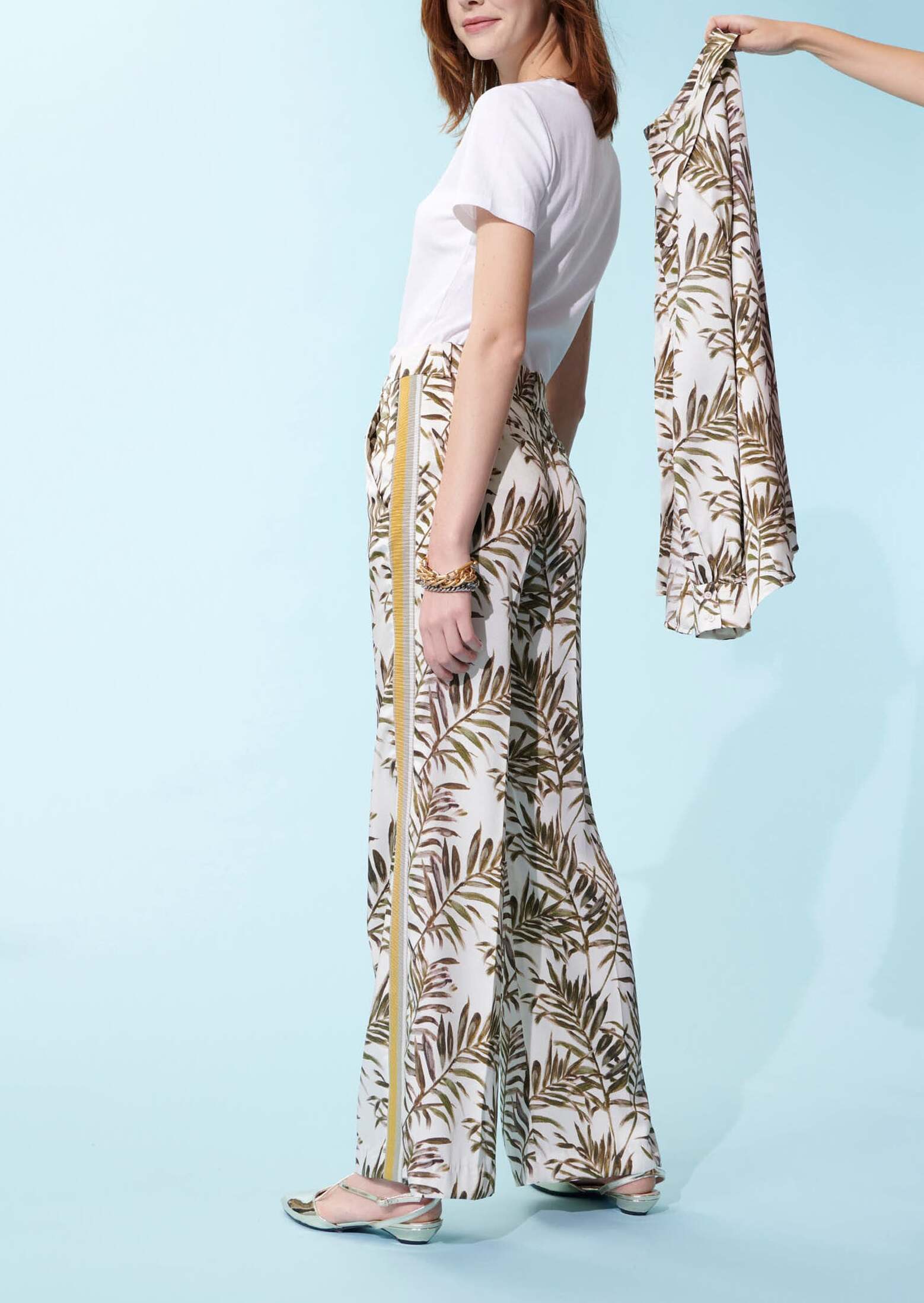 Chemise Calie écru imprimé palmes Faume - seconde main