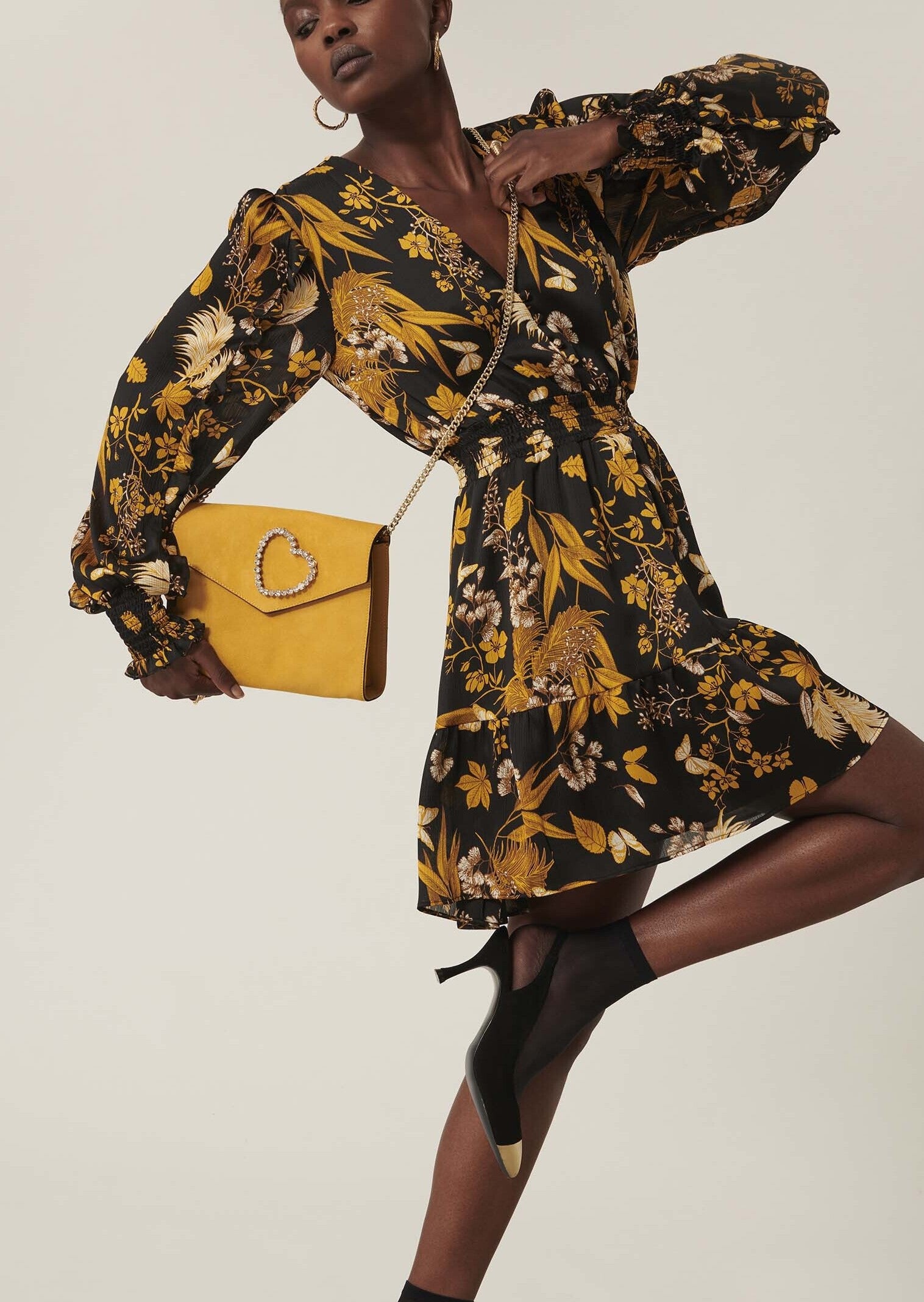 Robe Rhifen noire imprimé papillon de nuit Faume - seconde main