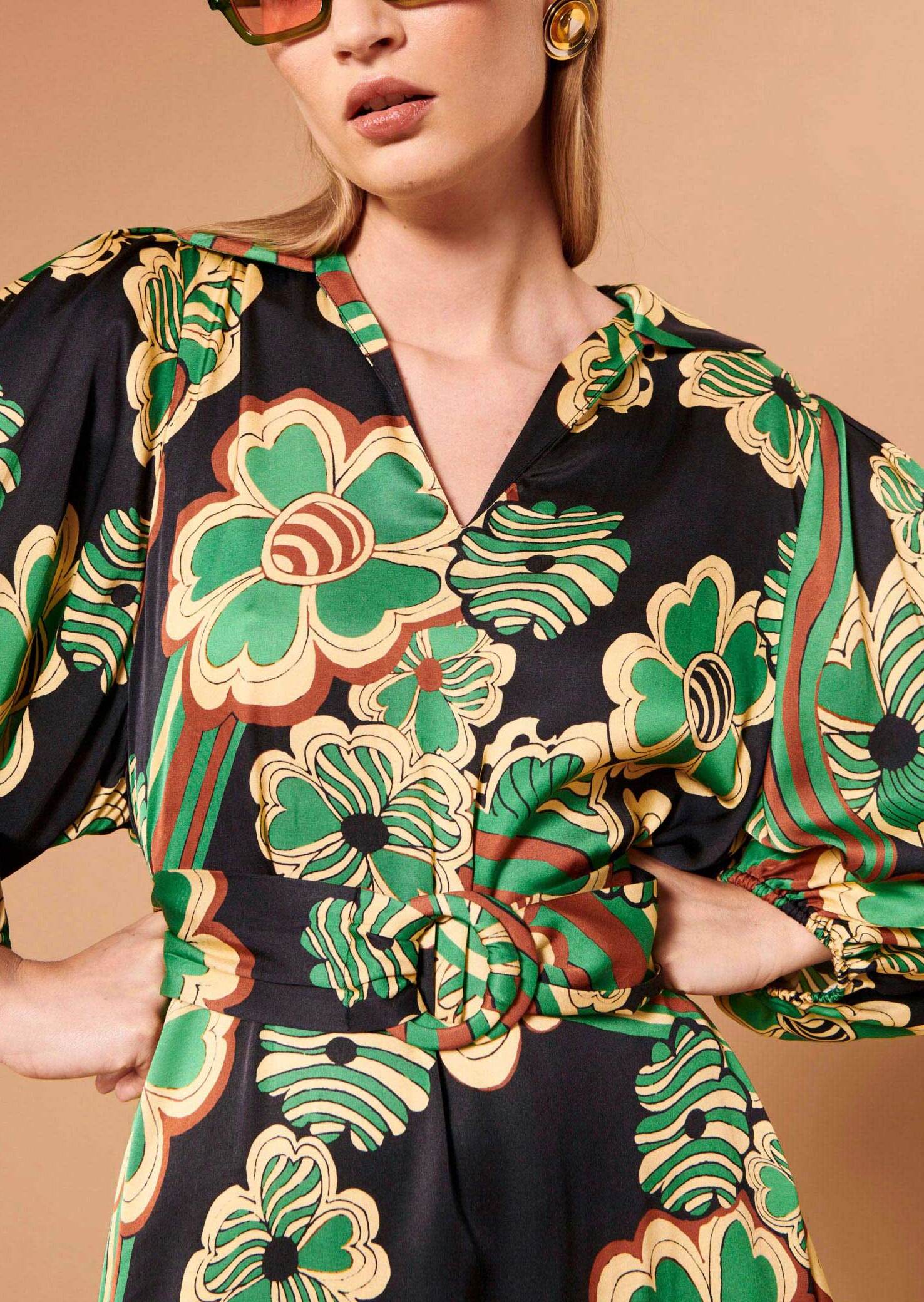 Robe Rosie bleu nuit imprimé à fleurs Faume - seconde main