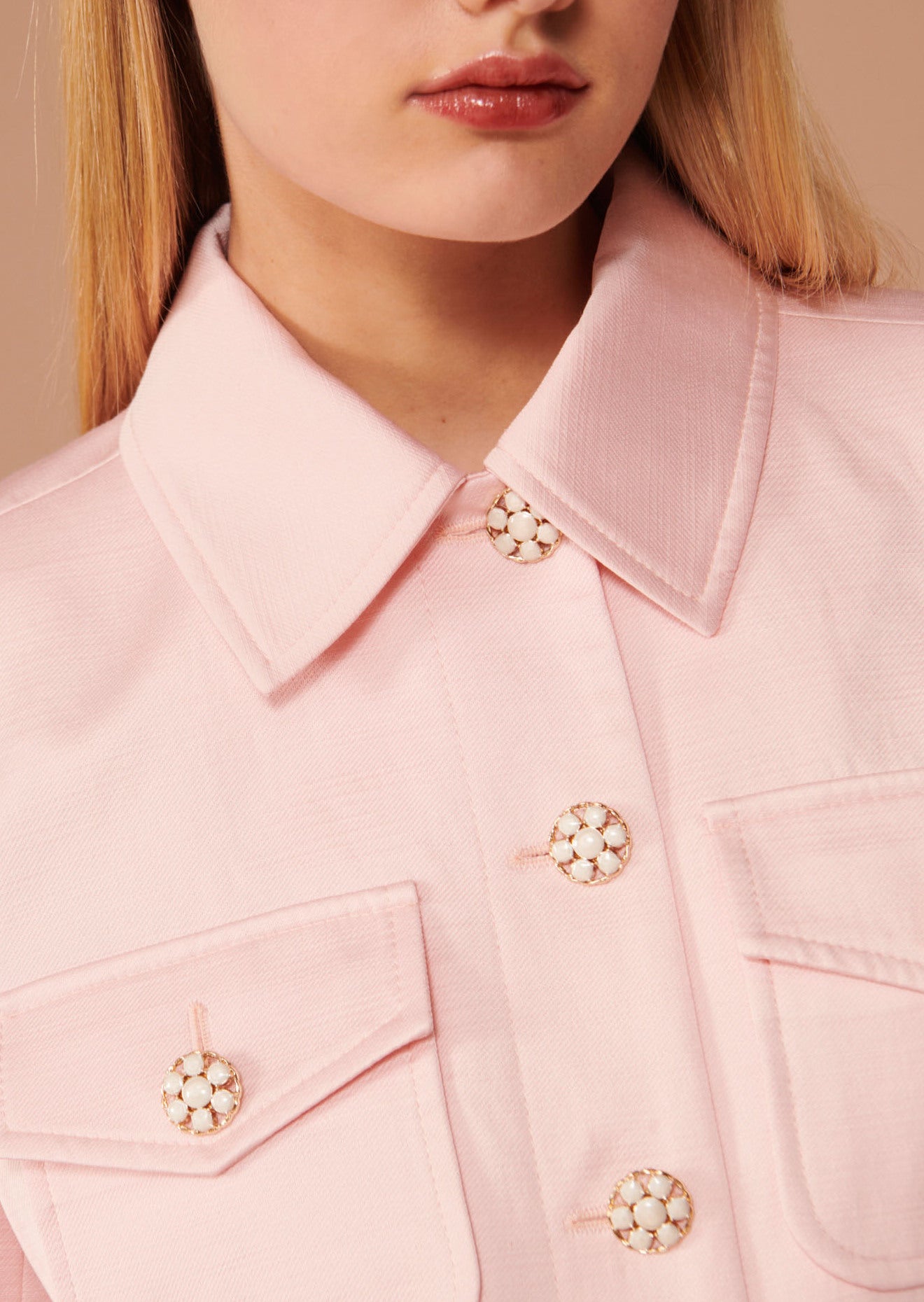 Veste Vascano rose pâle en coton satiné Faume - seconde main