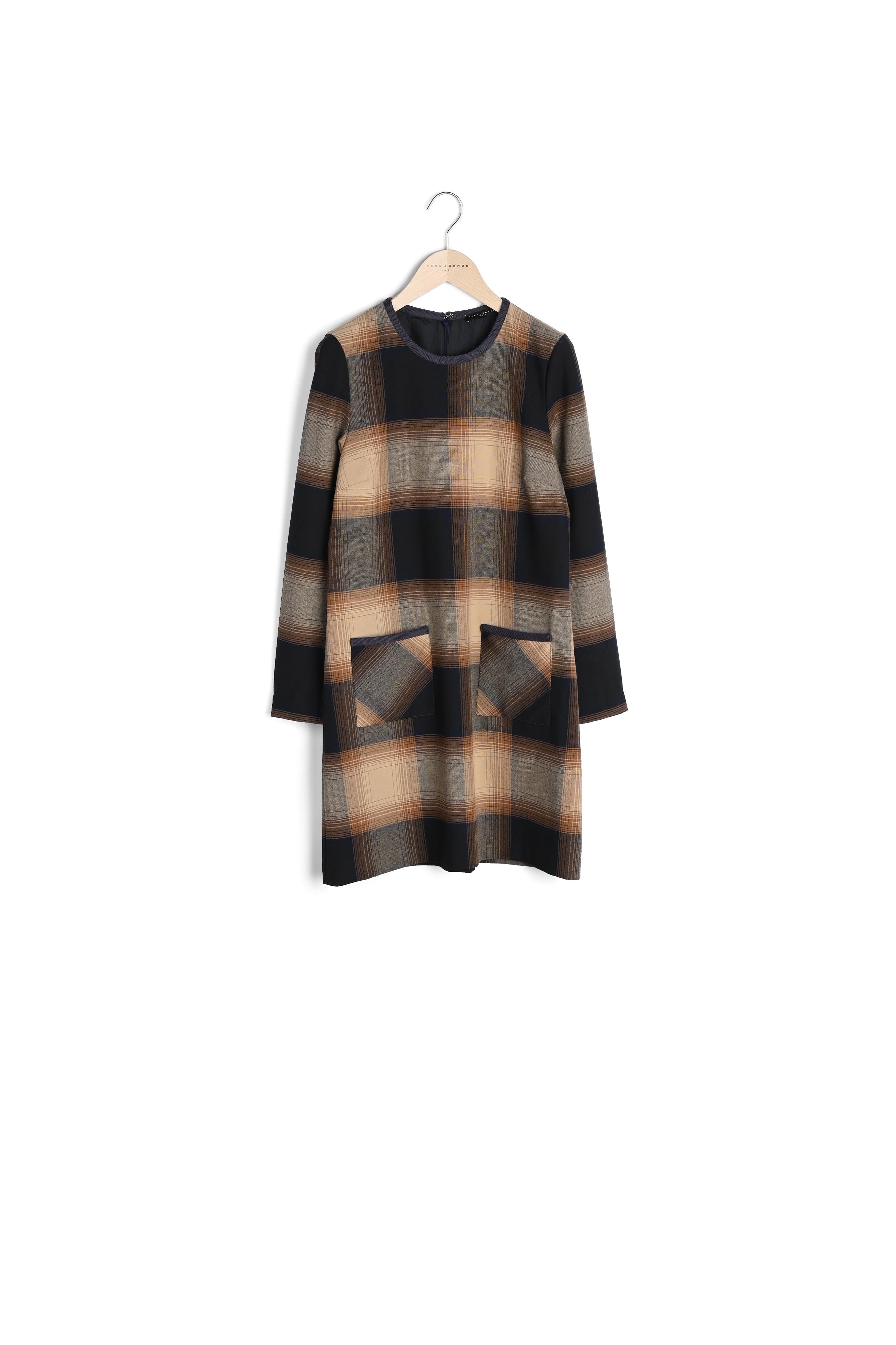 Robe Raijan camel en tartan Faume - seconde main