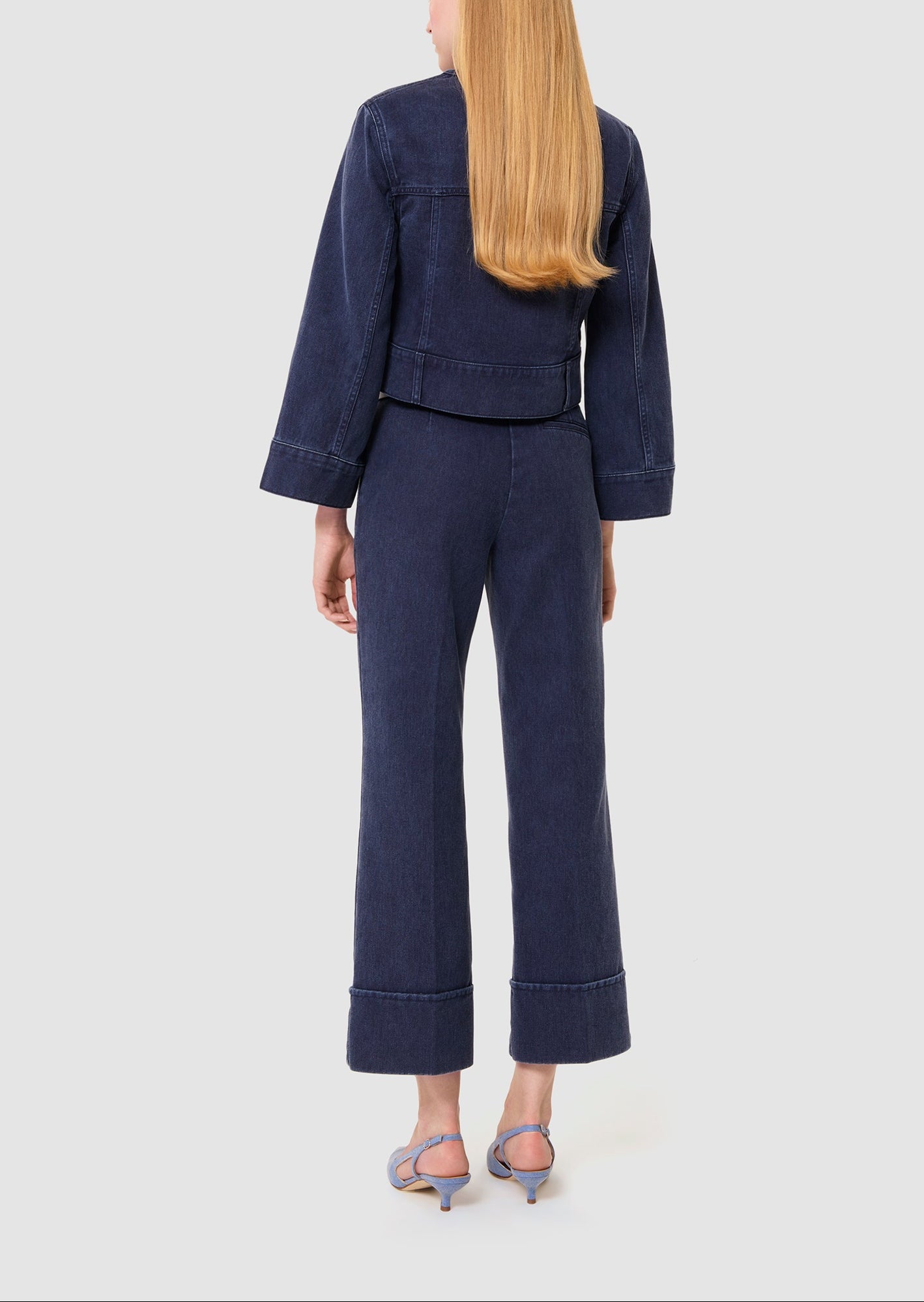 Pantalon bleu foncé en denim Pierre Faume - seconde main