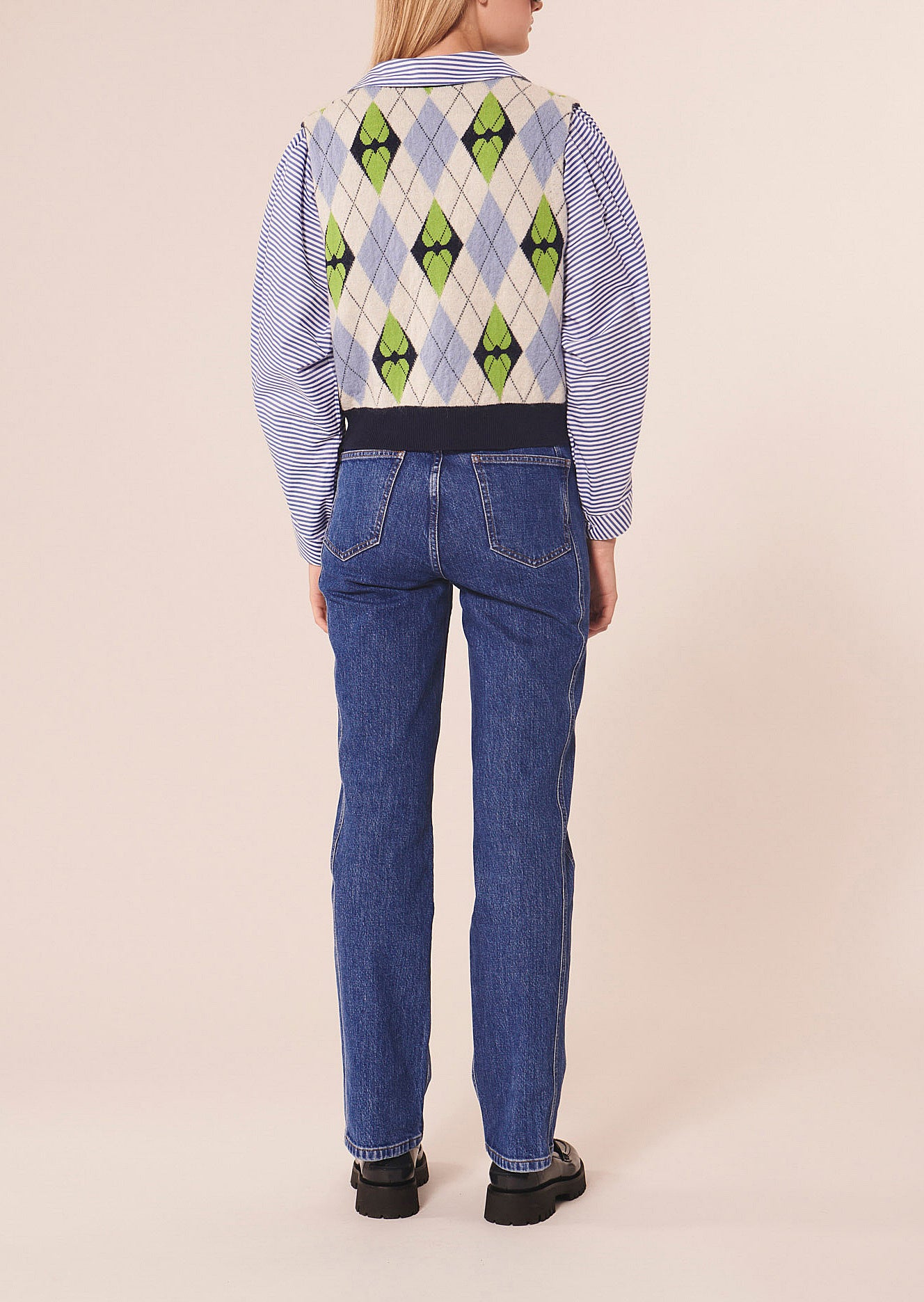 Gilet Georges bleu en coton et mohair Faume - seconde main