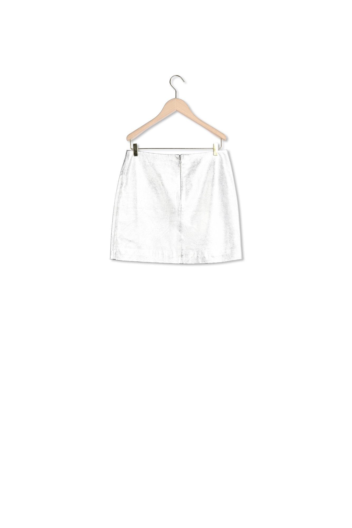 Jupe Judye argentée en cuir Faume - seconde main