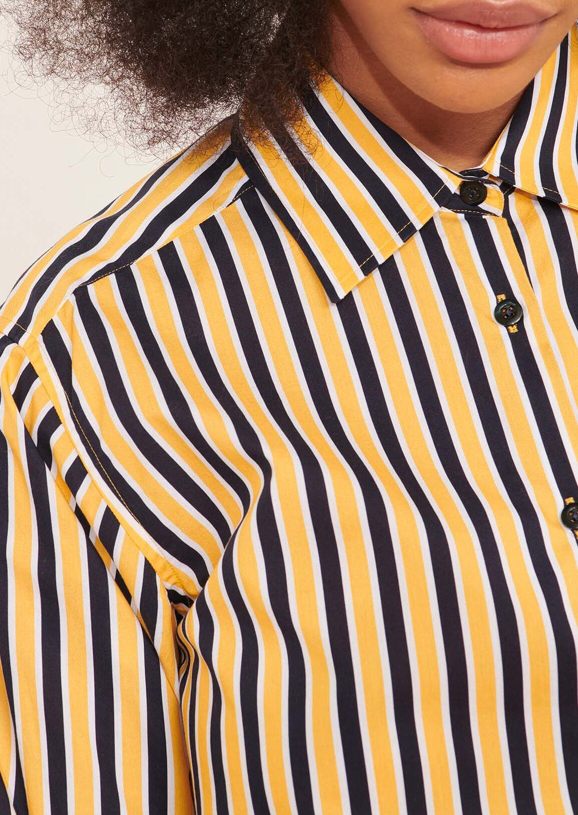 Chemise Carrie bleu nuit rayée en popeline Faume - seconde main