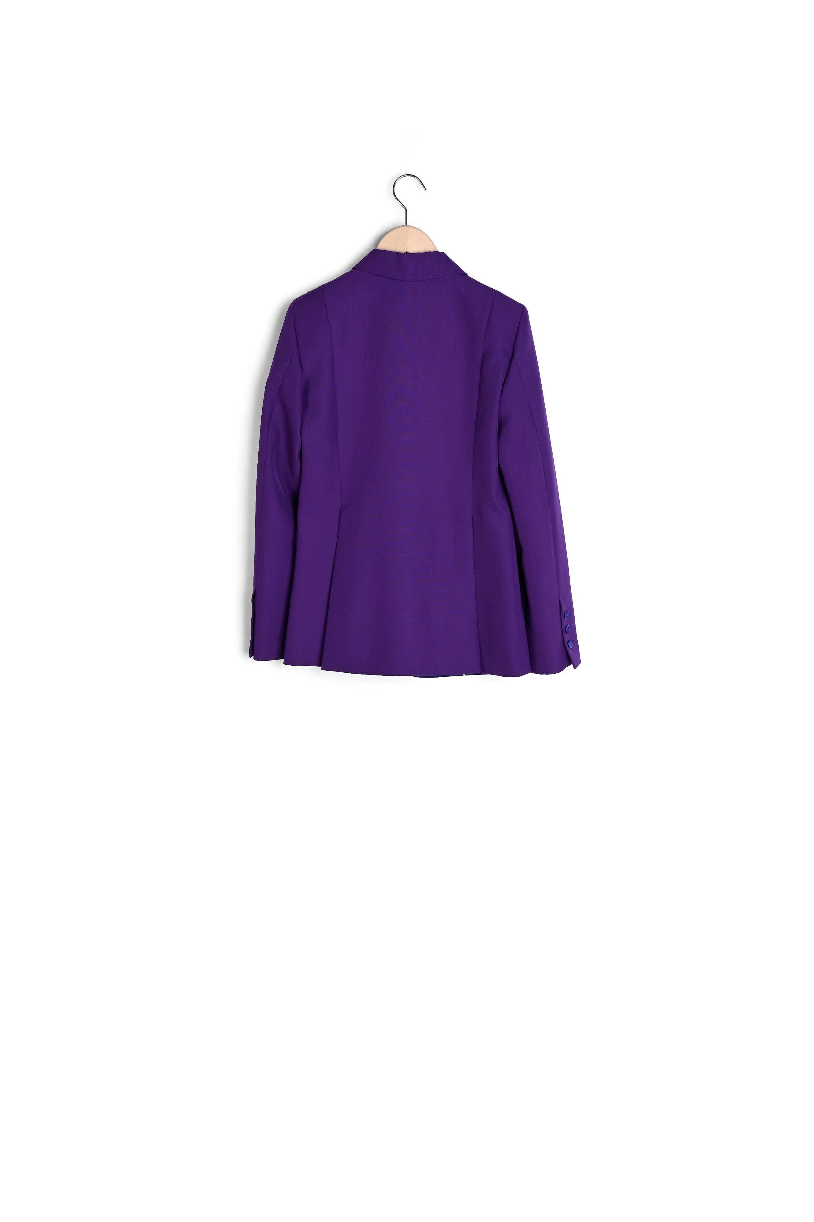 Veste de tailleur violette en laine froide Veroucha Faume - seconde main