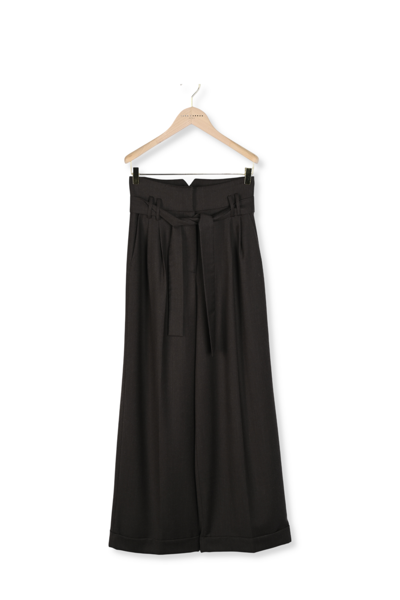 Pantalon marron en flanelle Pia Faume - seconde main