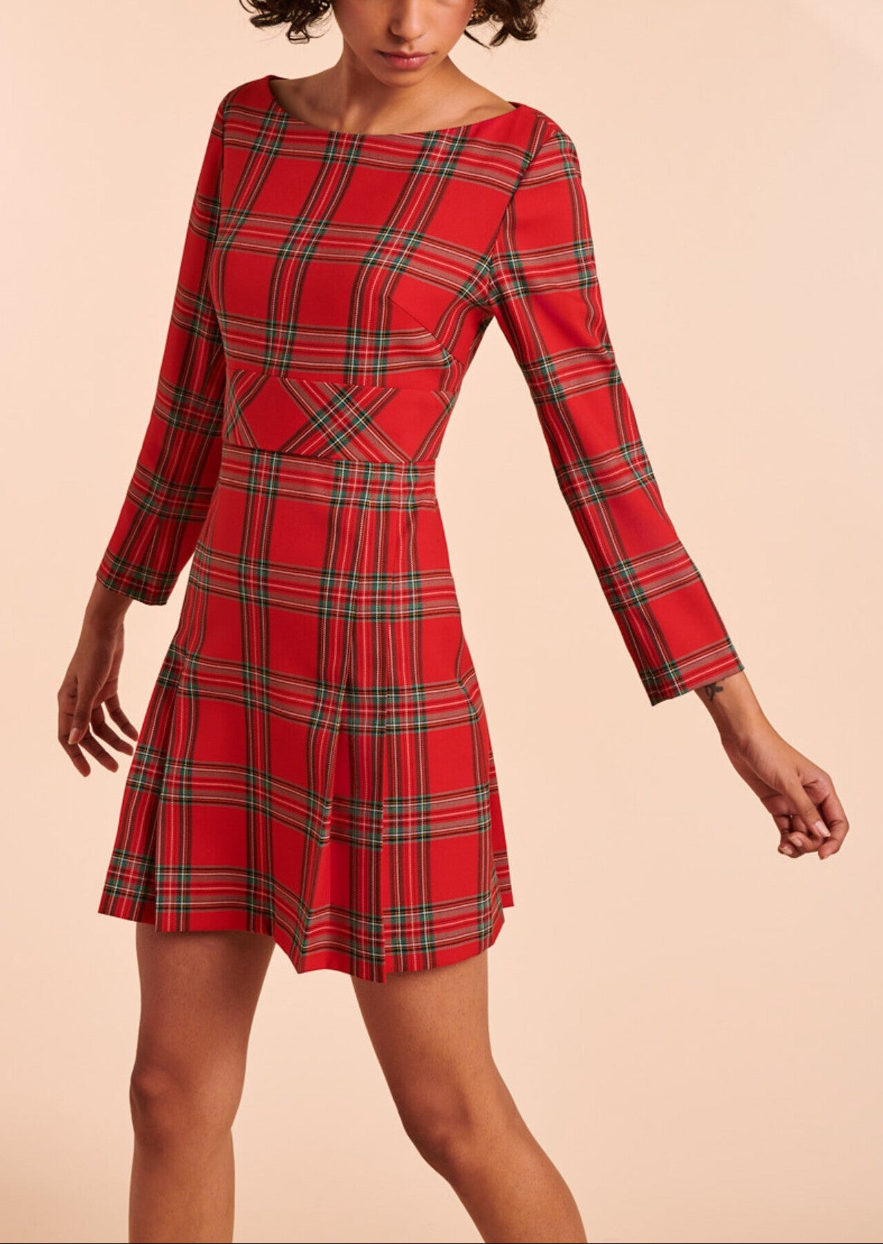Robe Rania rouge en tartan Faume - seconde main