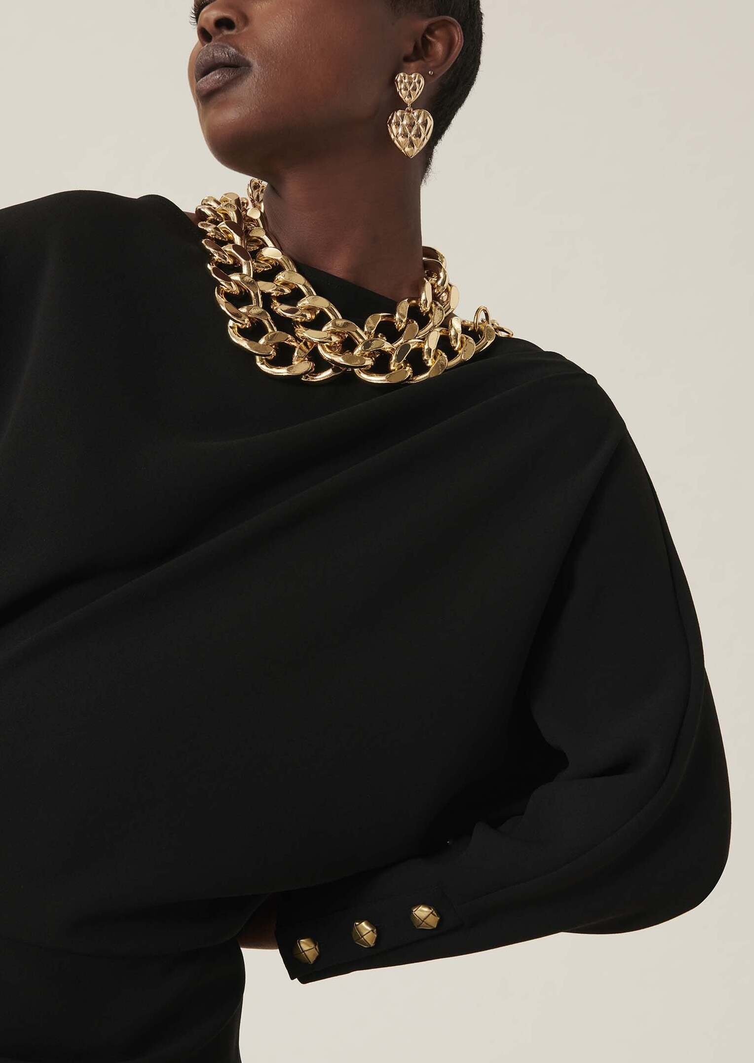 Robe Ryah noire en crêpe Faume - seconde main