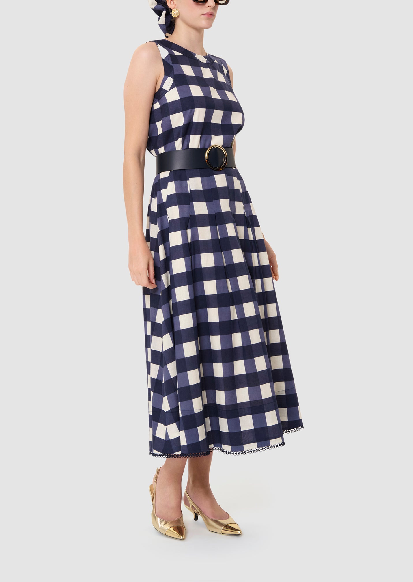 Jupe bleu nuit en vichy Javoue Faume - seconde main