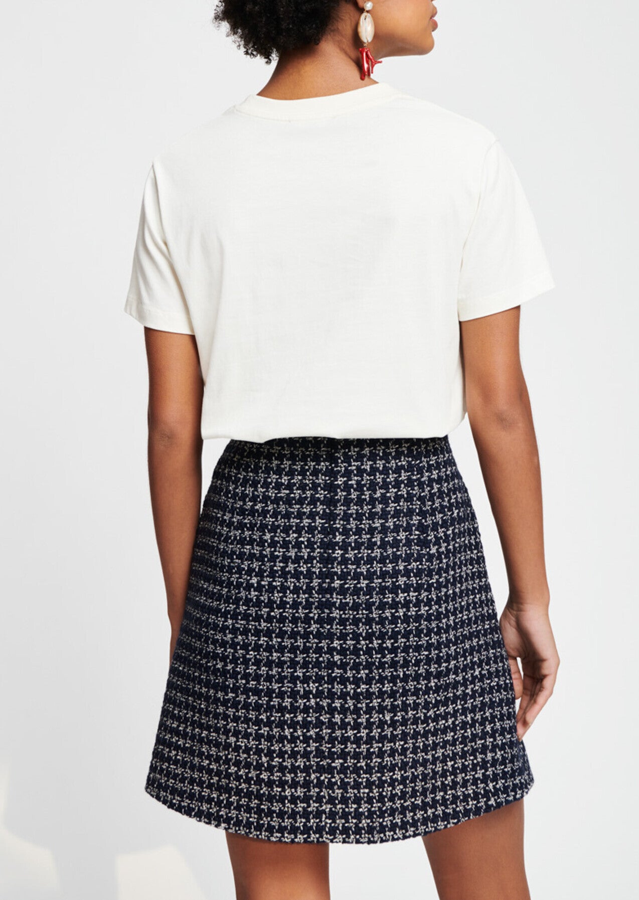 Jupe bleu nuit en tweed Faume - seconde main