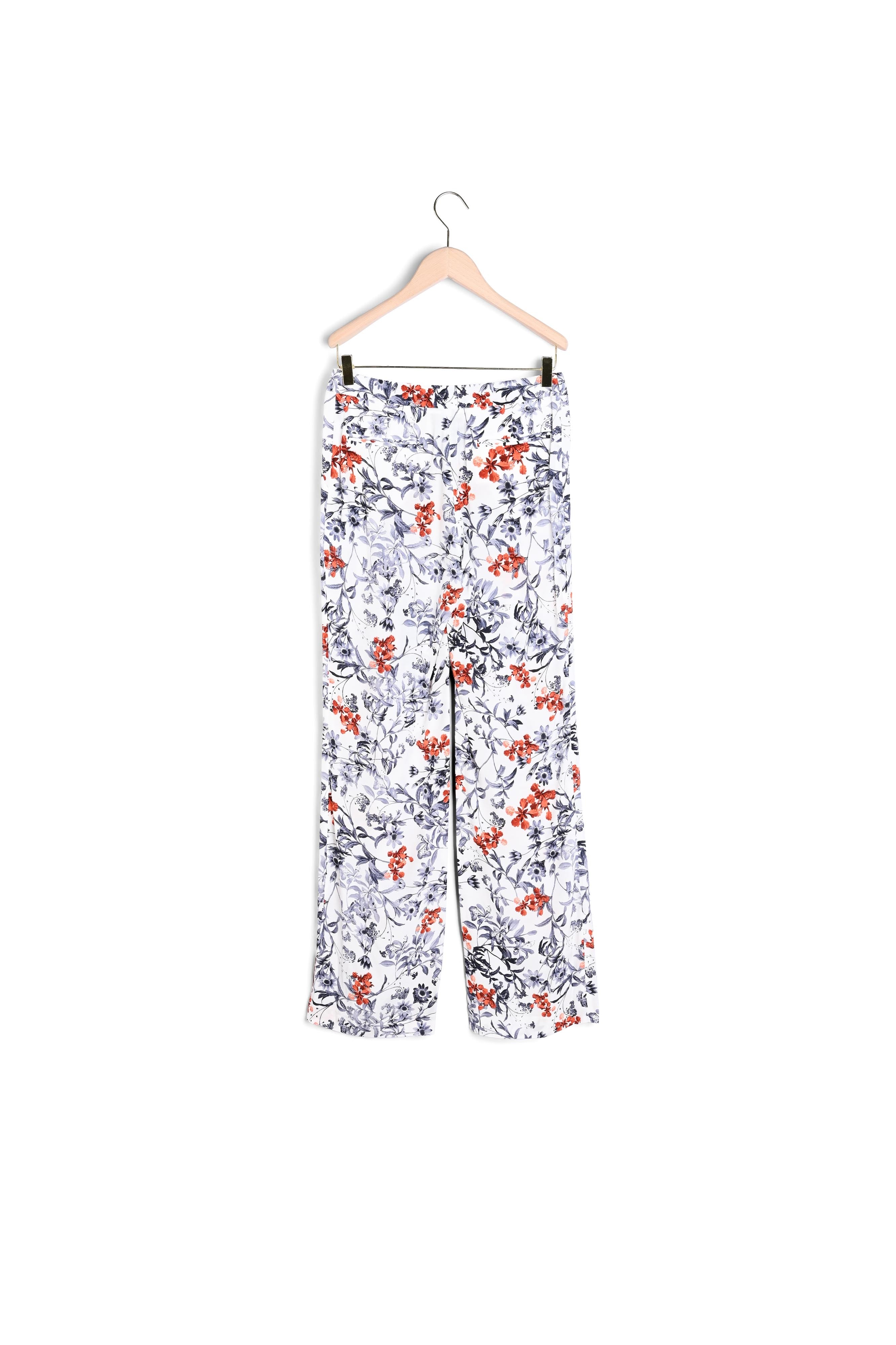Pantalon Patti en viscose écru imprimé fleurs japonaises Faume - seconde main