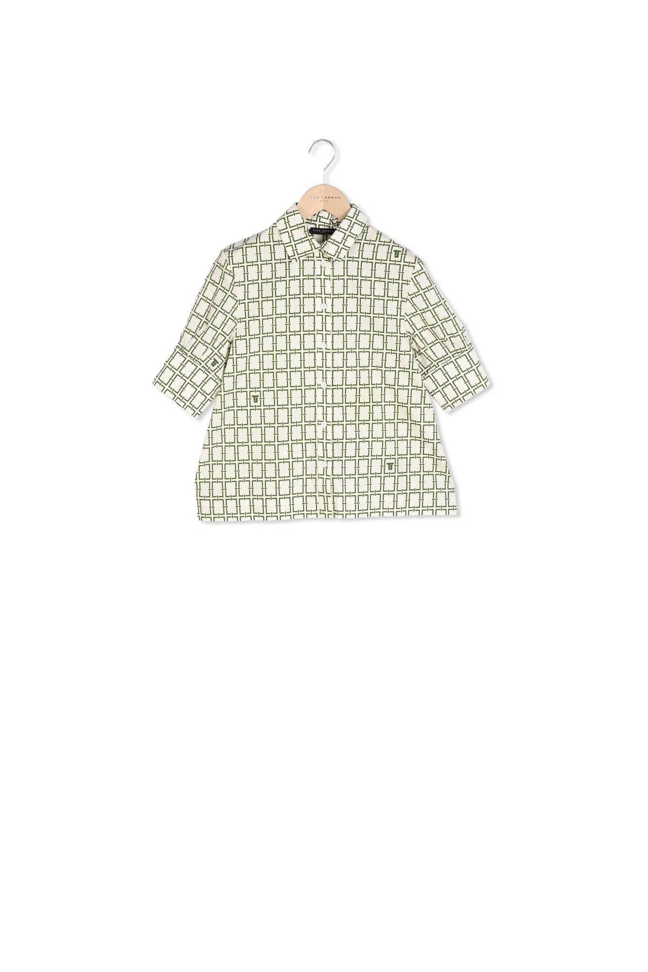 Chemise Cameron écrue à motif graphique en popeline Faume - seconde main