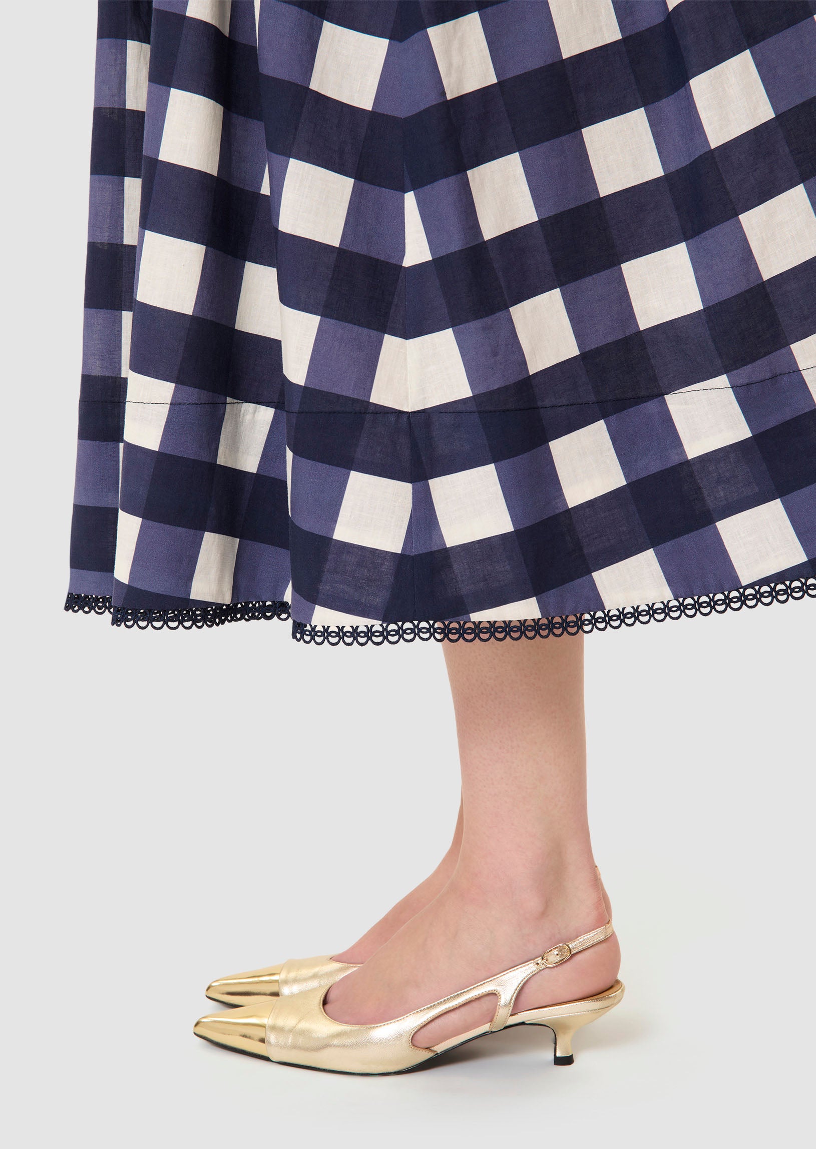 Jupe bleu nuit en vichy Javoue Faume - seconde main