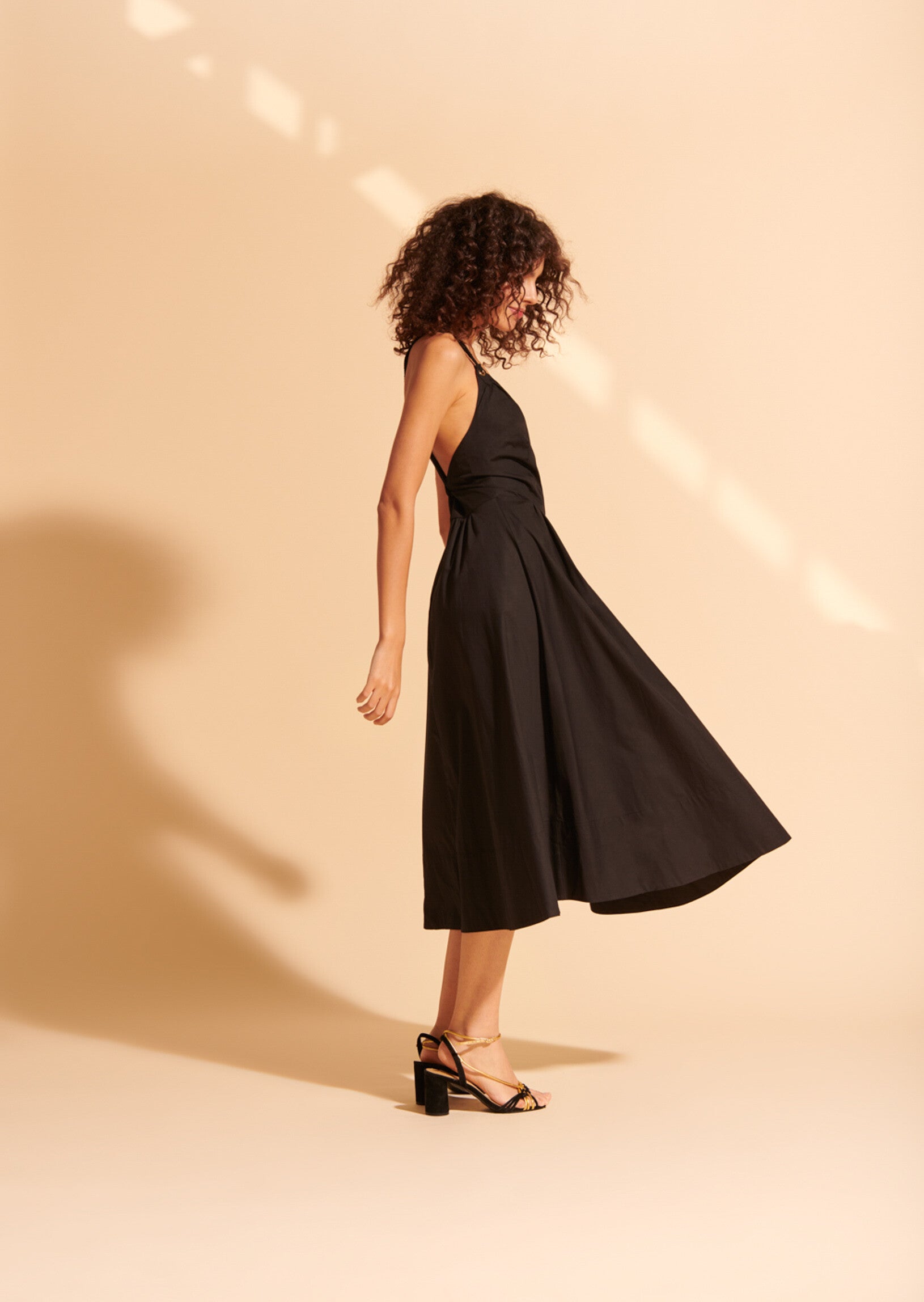 Robe Rosabel noire en popeline et corde Faume - seconde main