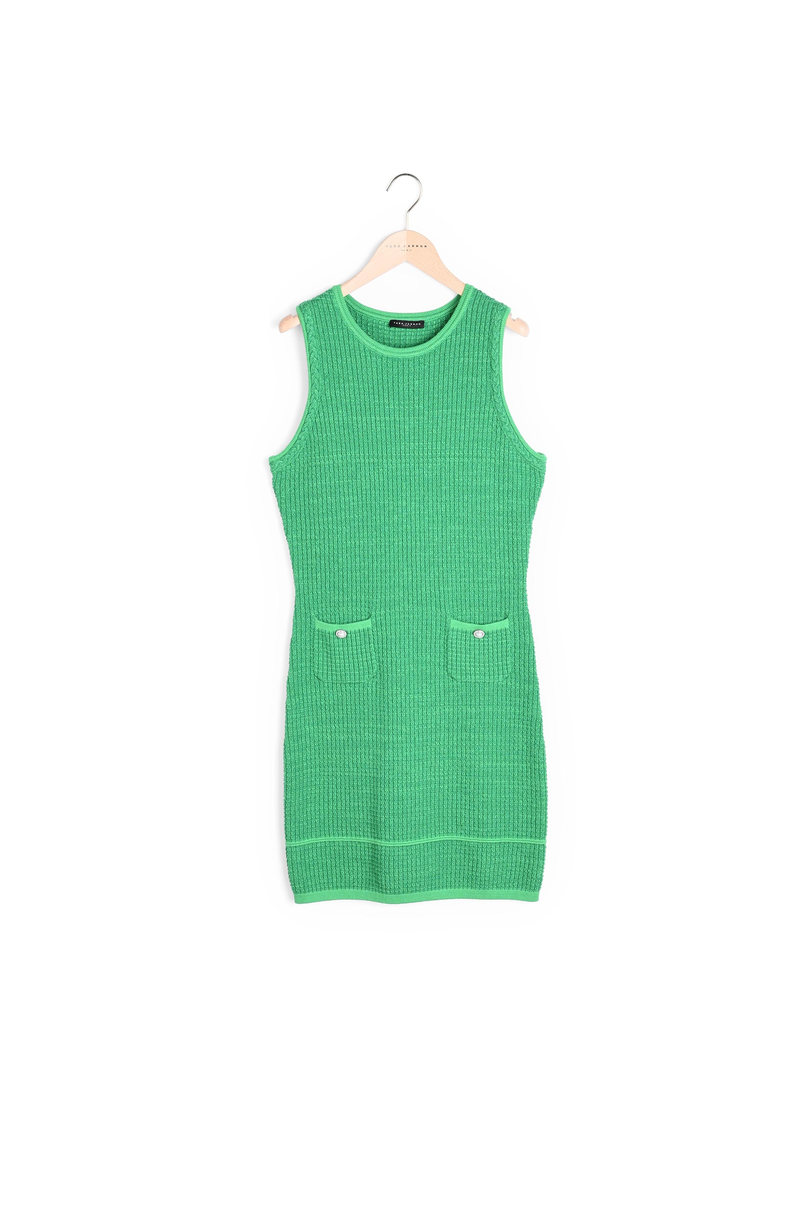 Robe Regard vert en maille tweedée Faume - seconde main