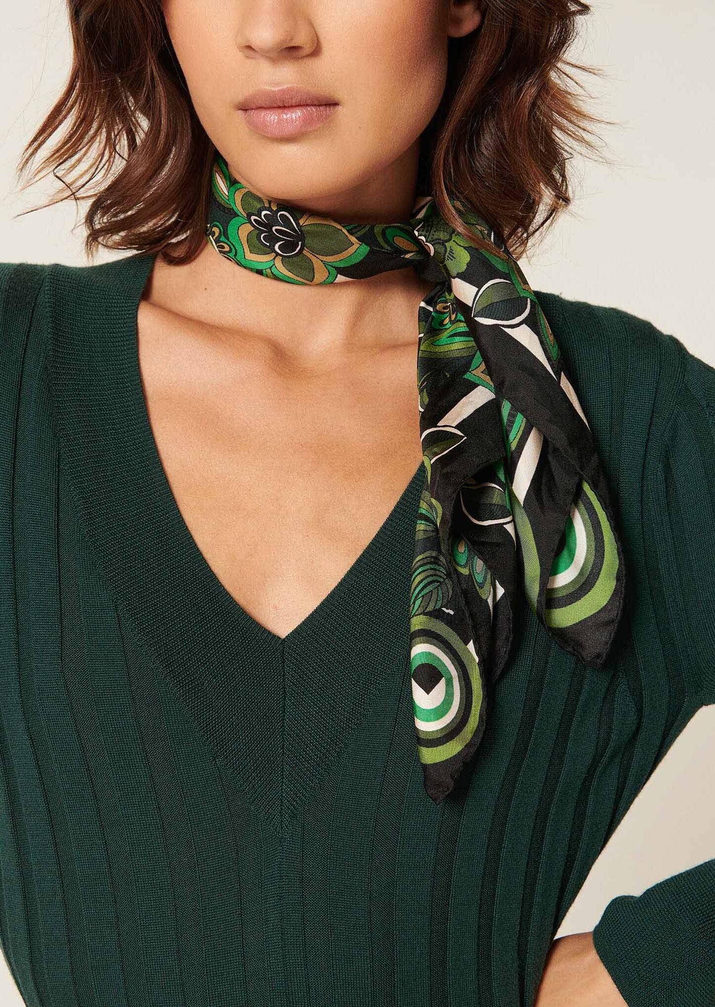 Robe Ryoka verte en laine merinos Faume - seconde main