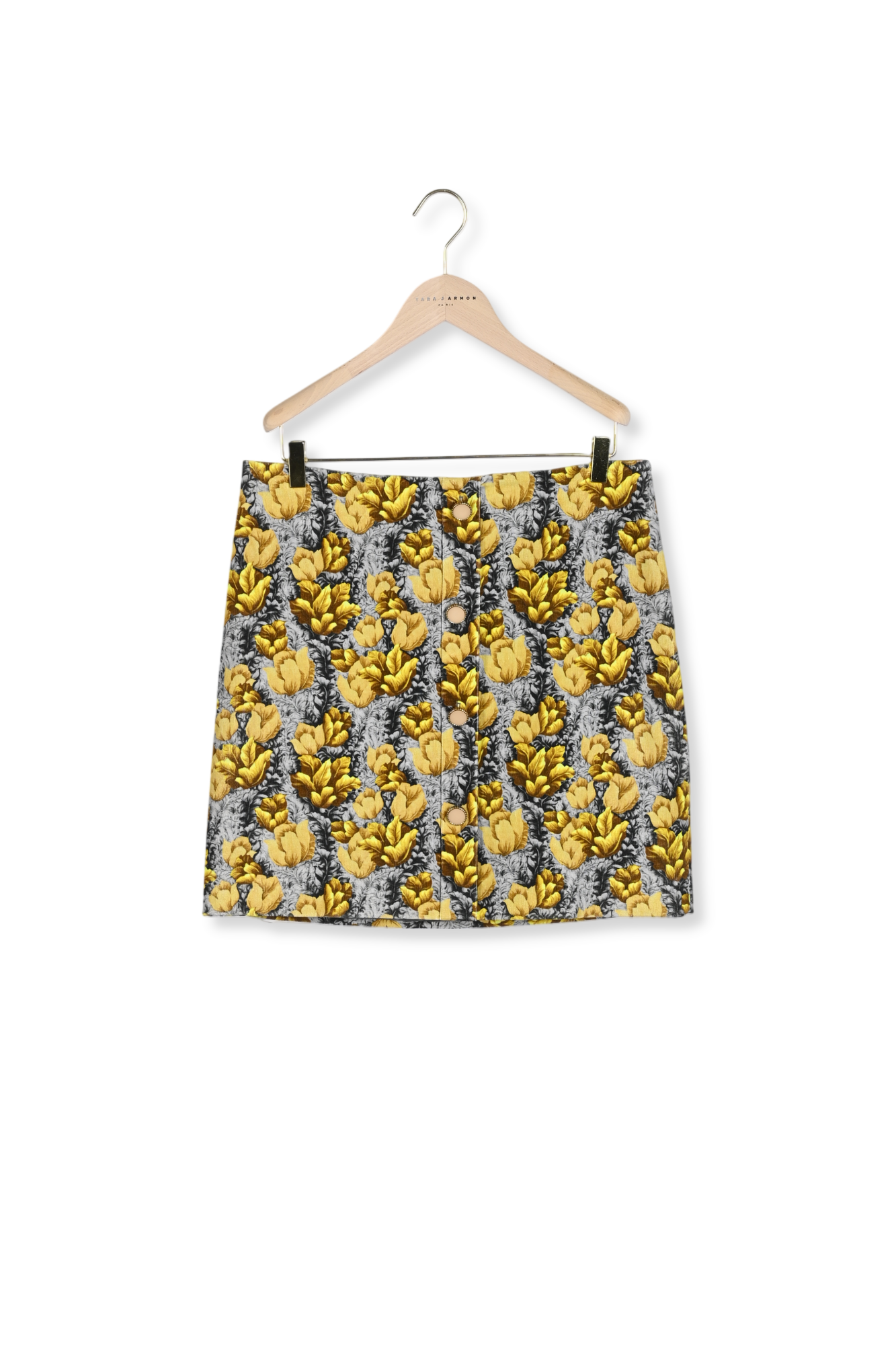 Jupe Javana grise imprimé floral Faume - seconde main