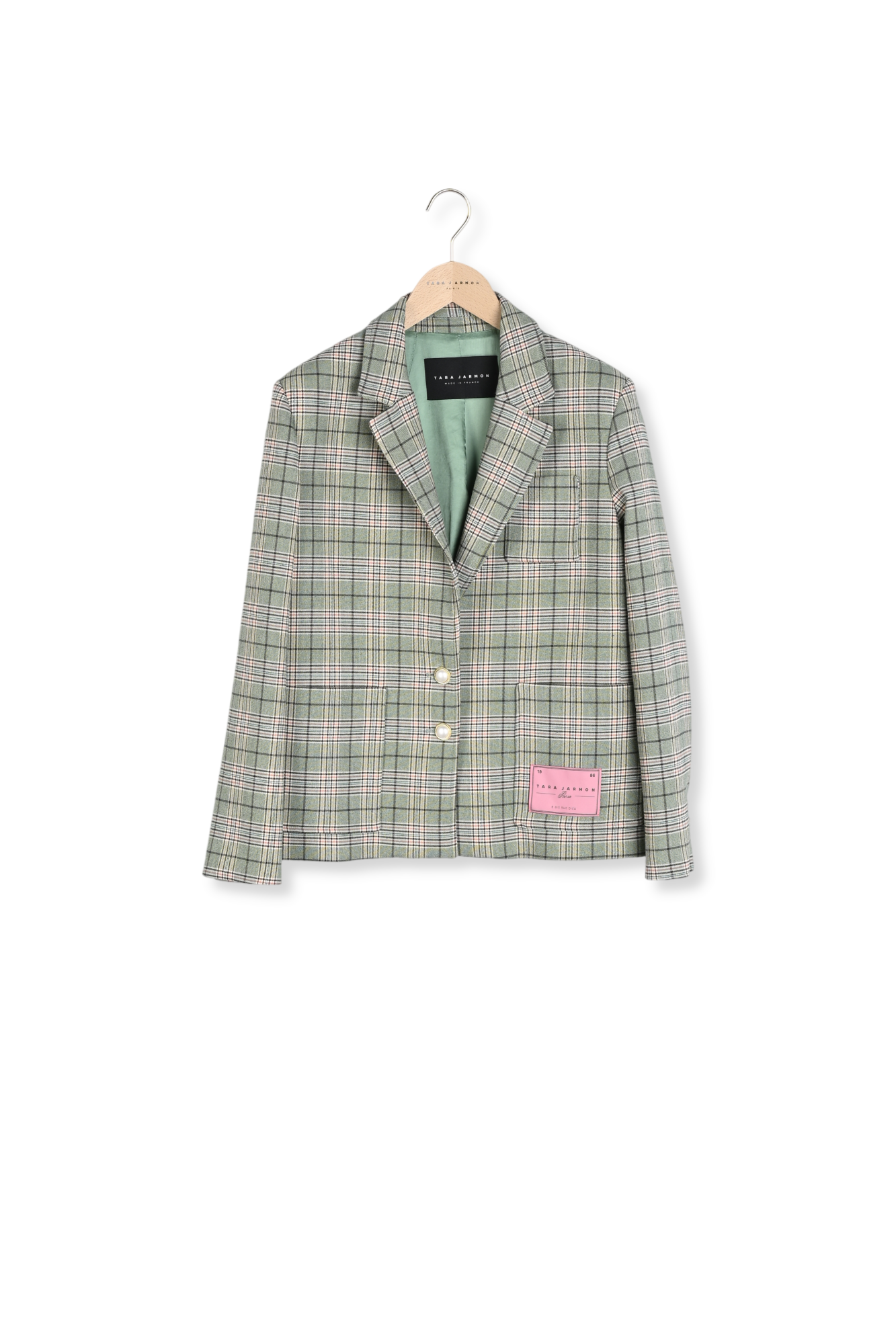 Veste verte en tartan Valy Faume - seconde main