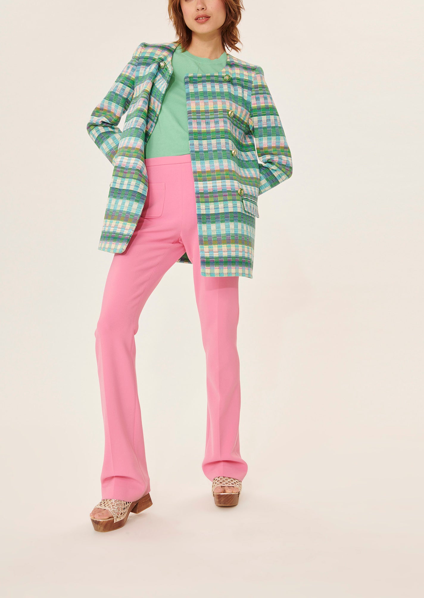 Manteau Maia vert en jacquard Faume - seconde main