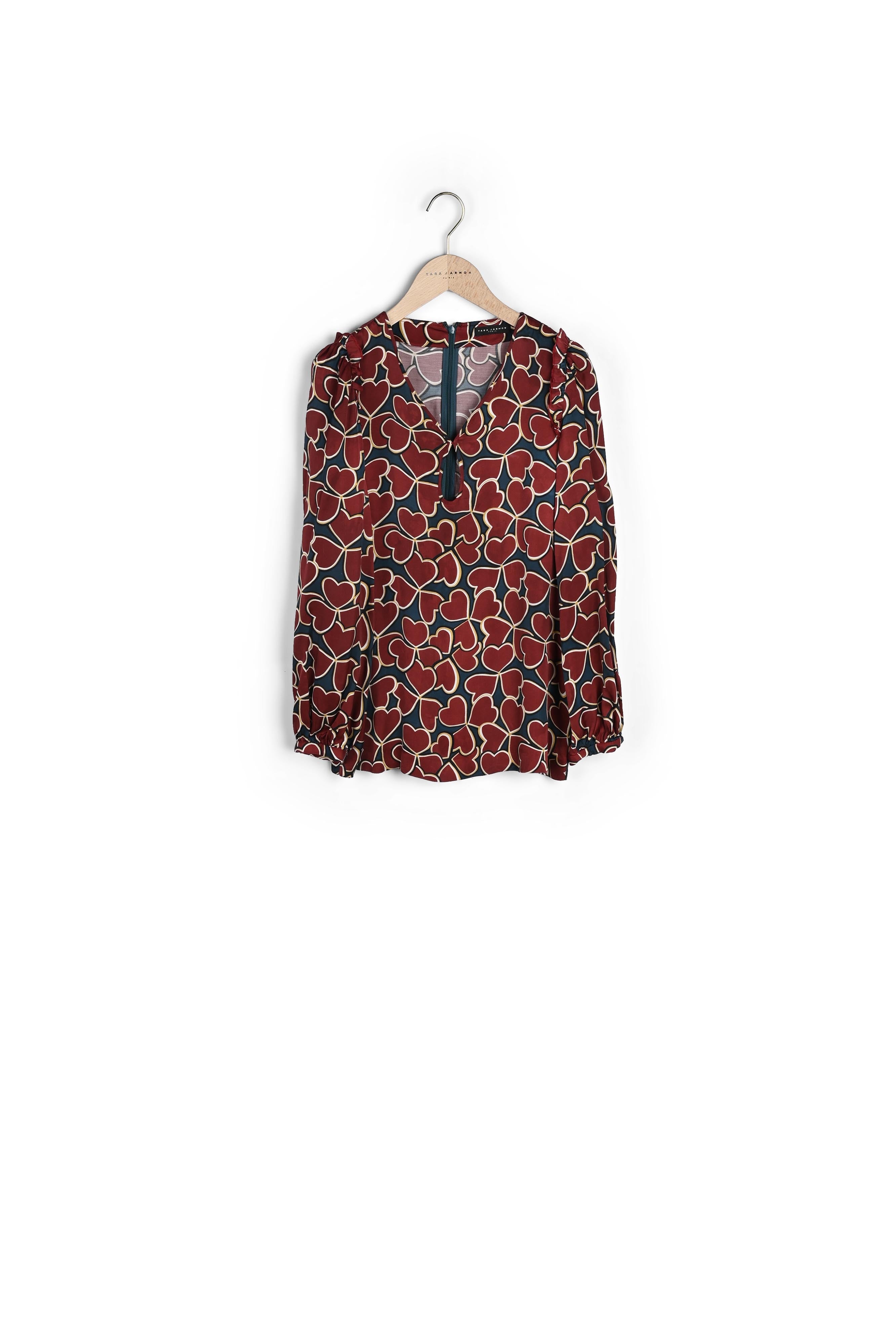 Top Toile vert imprimé trèfles Faume - seconde main