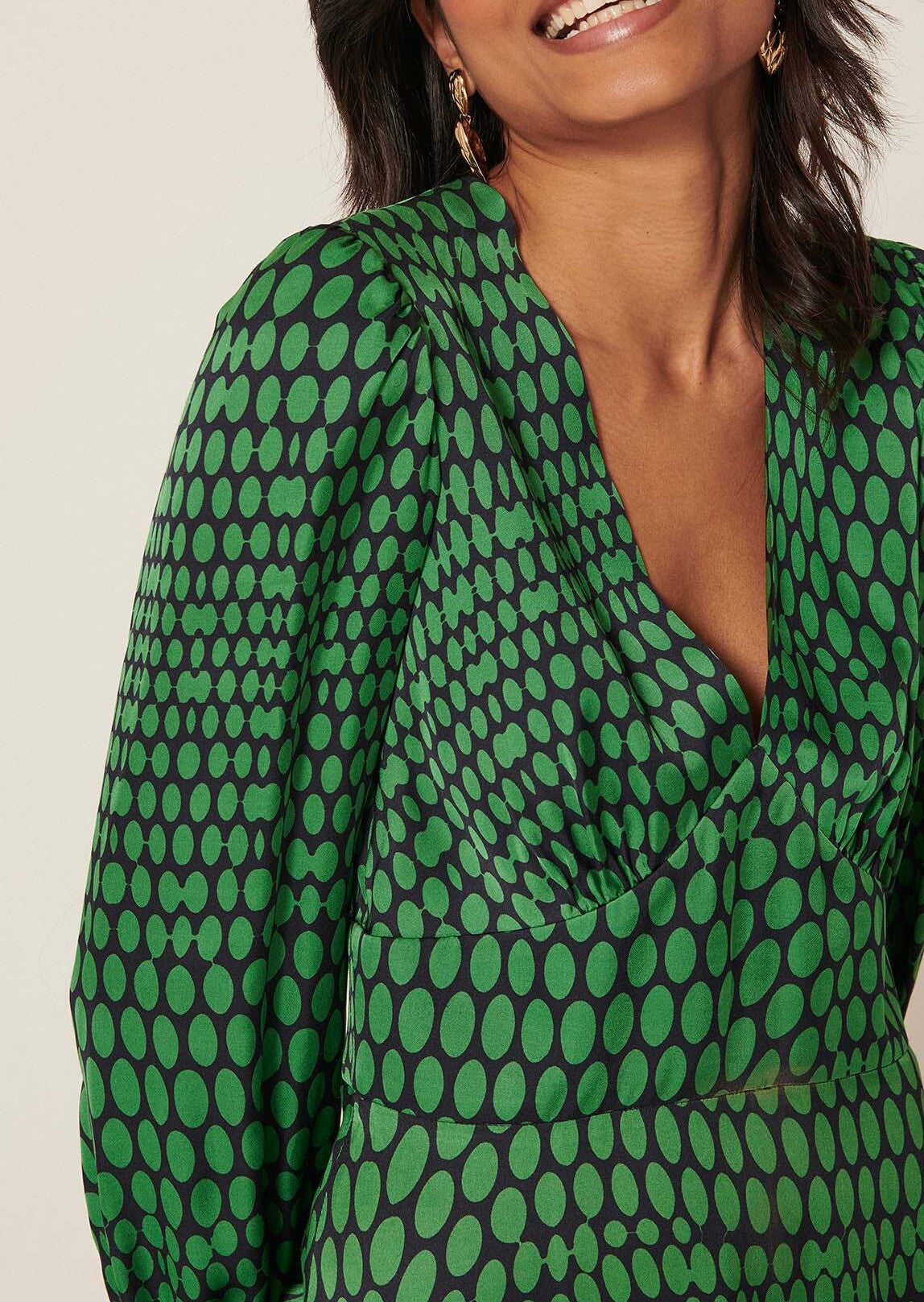 Robe Rain verte imprimé pois Faume - seconde main