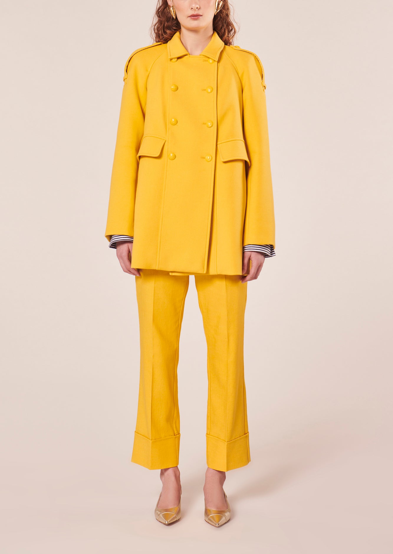 Manteau Marnie jaune en double coton Faume - seconde main