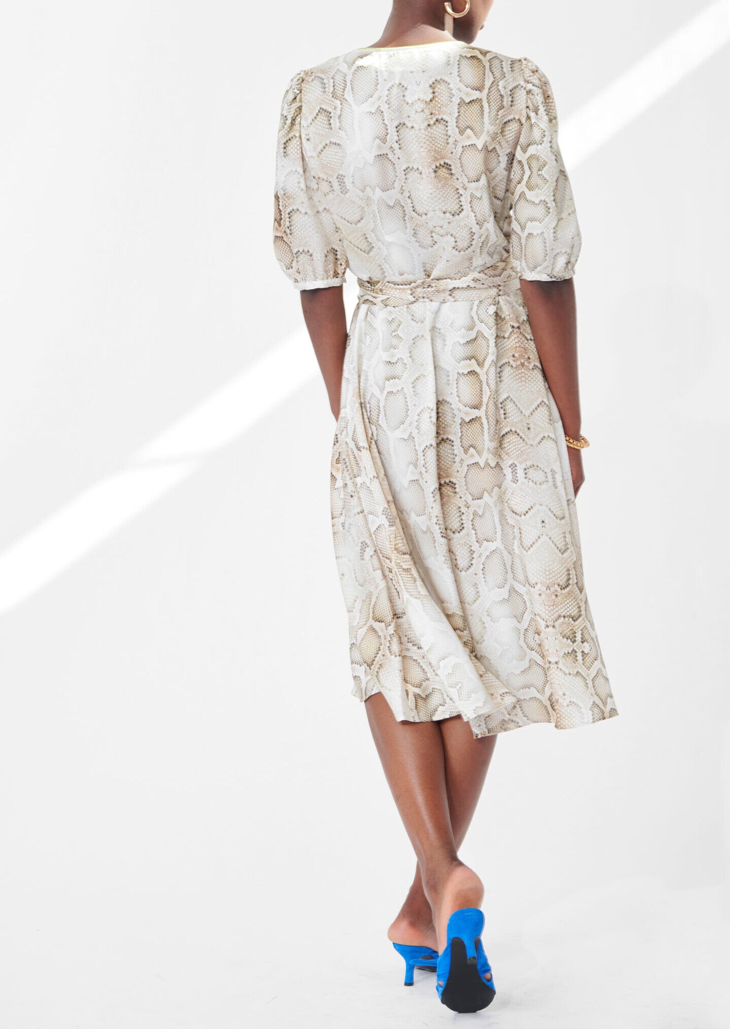 Robe Rikky écrue imprimé python Faume - seconde main