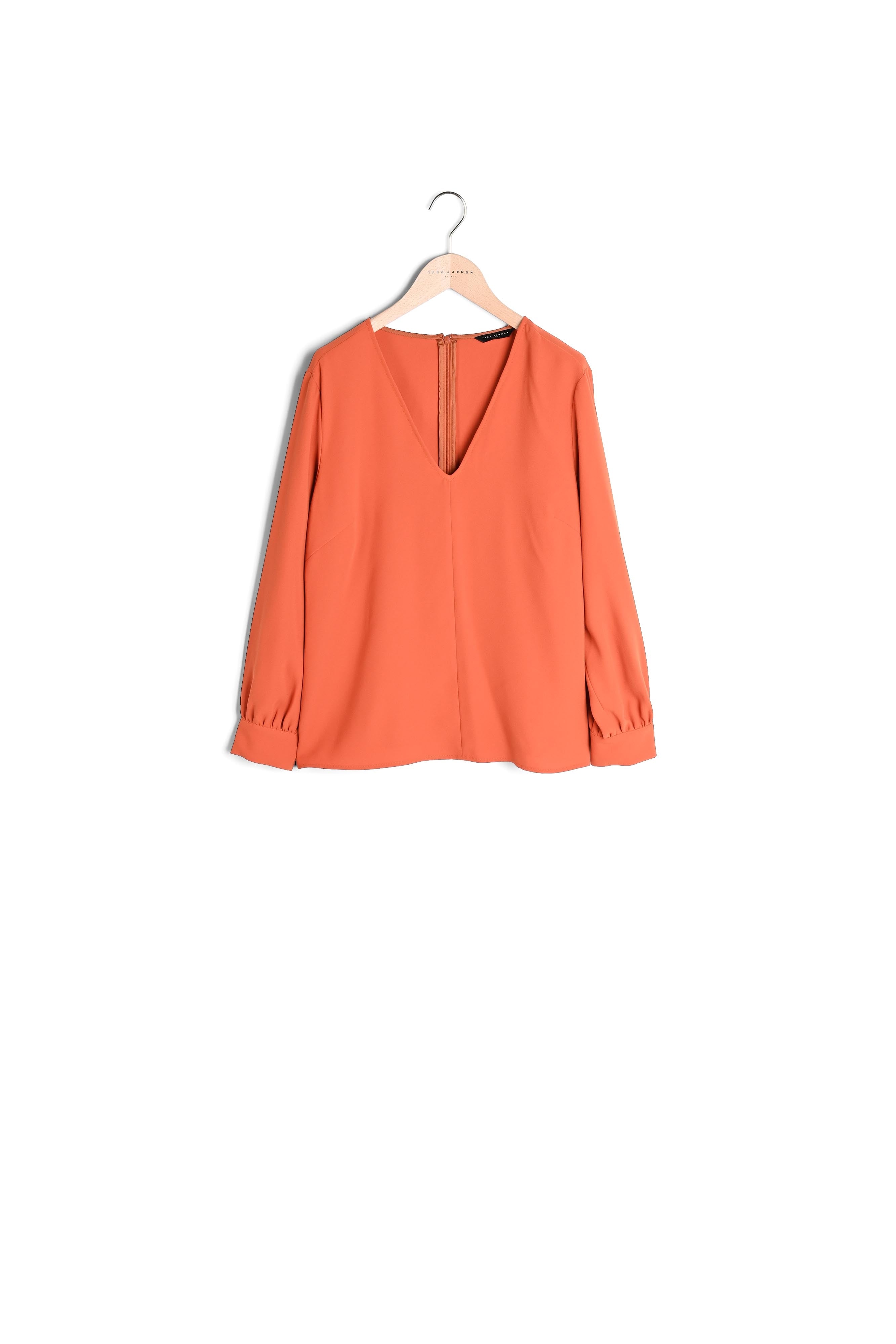 Blouse Taddeus orange en crêpe Faume - seconde main