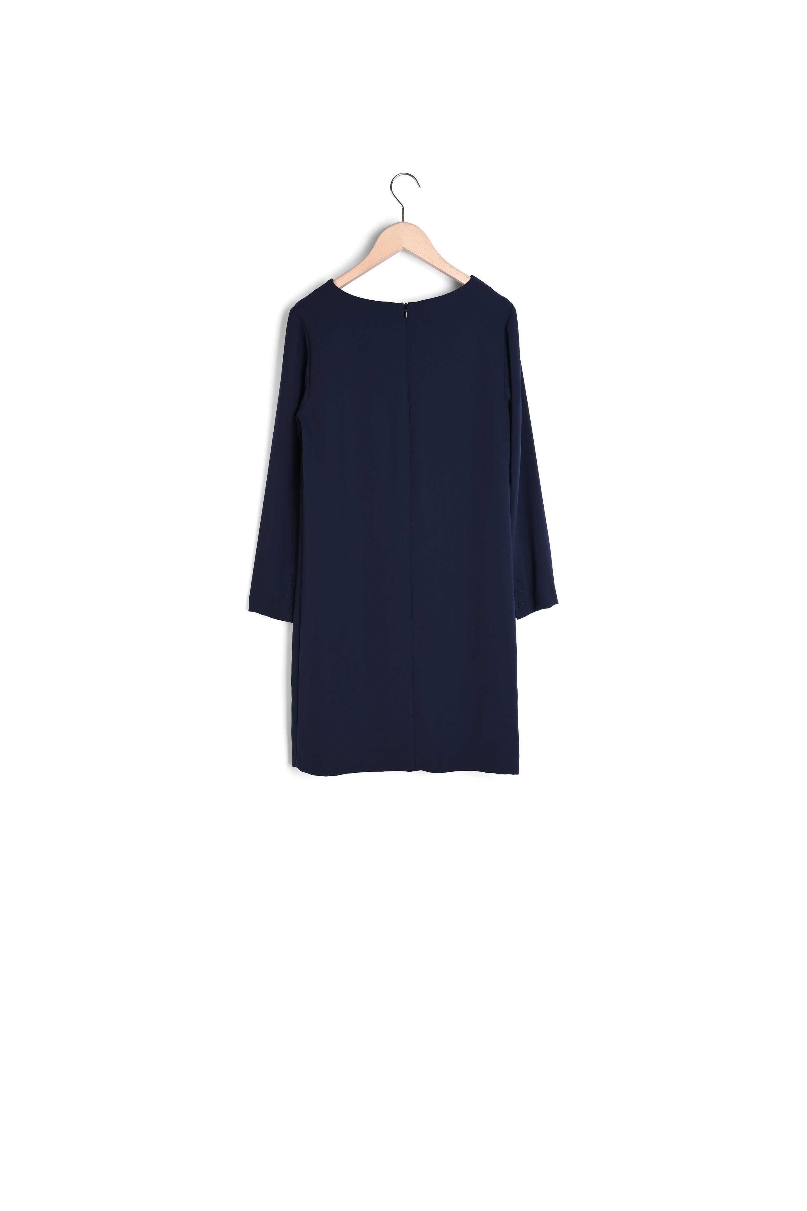 Robe courte Rosalinda bleu nuit en crêpe Faume - seconde main