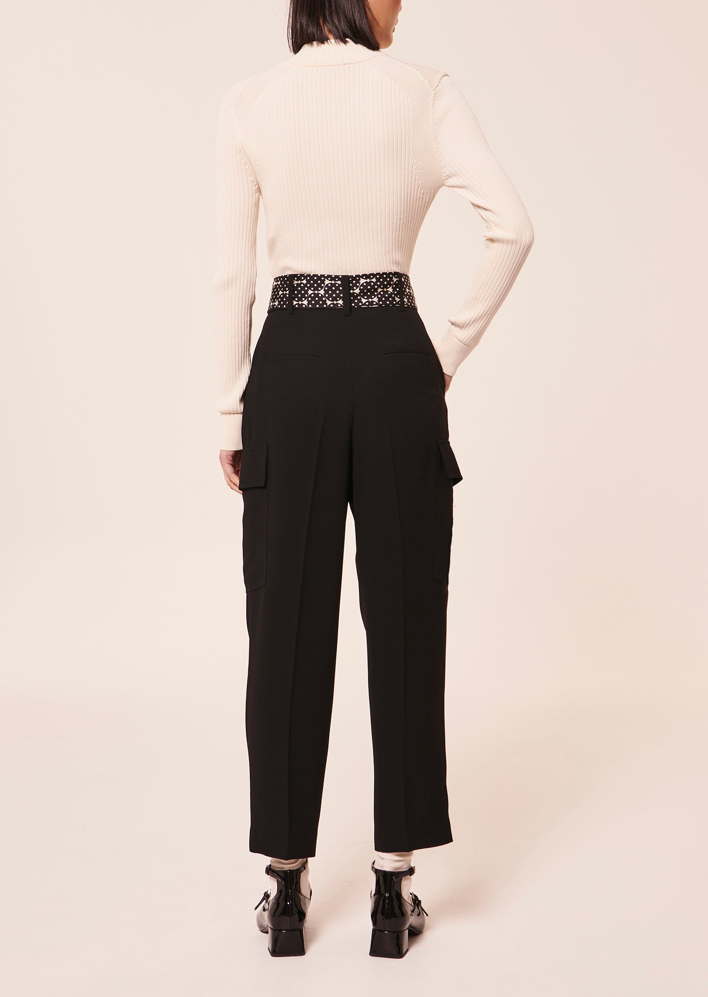 Pantalon Philippe noir en crêpe Faume - seconde main