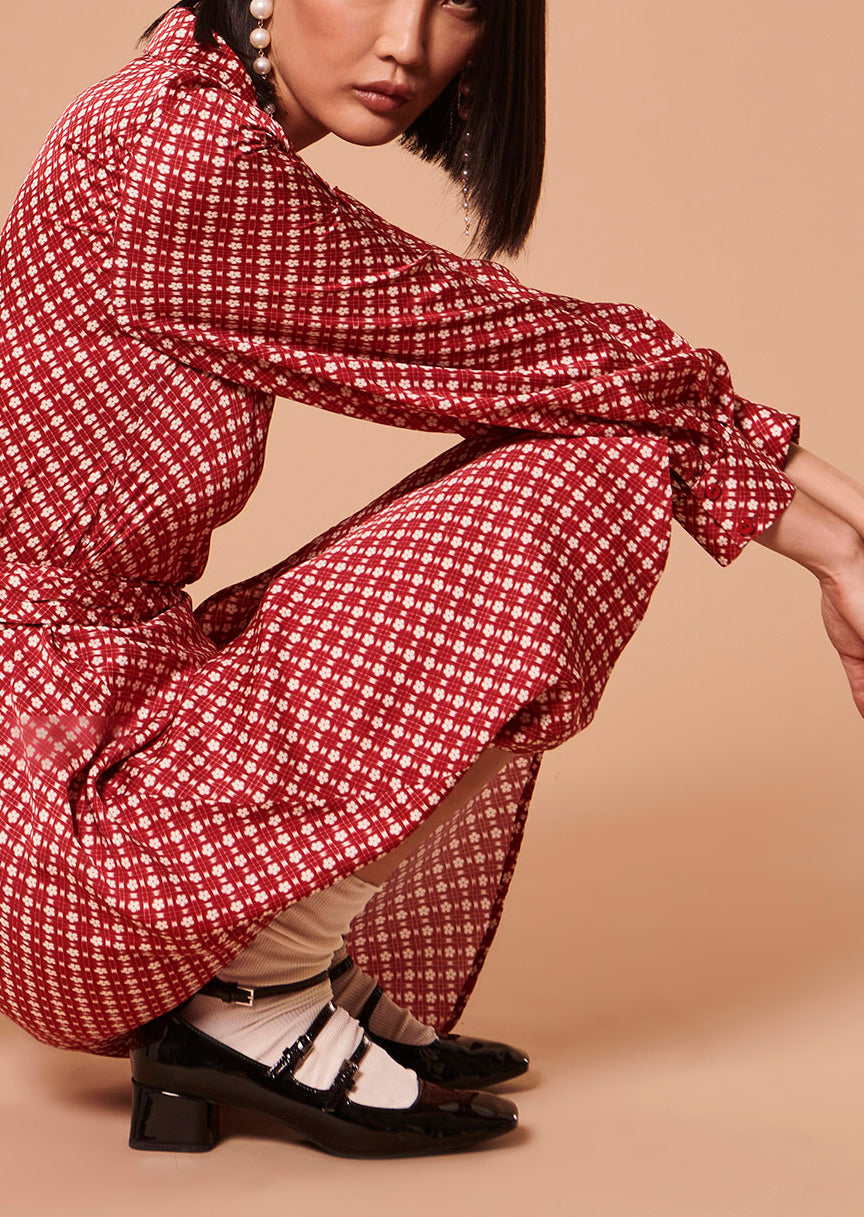 Robe Roselita rouge imprimé fleurs Faume - seconde main