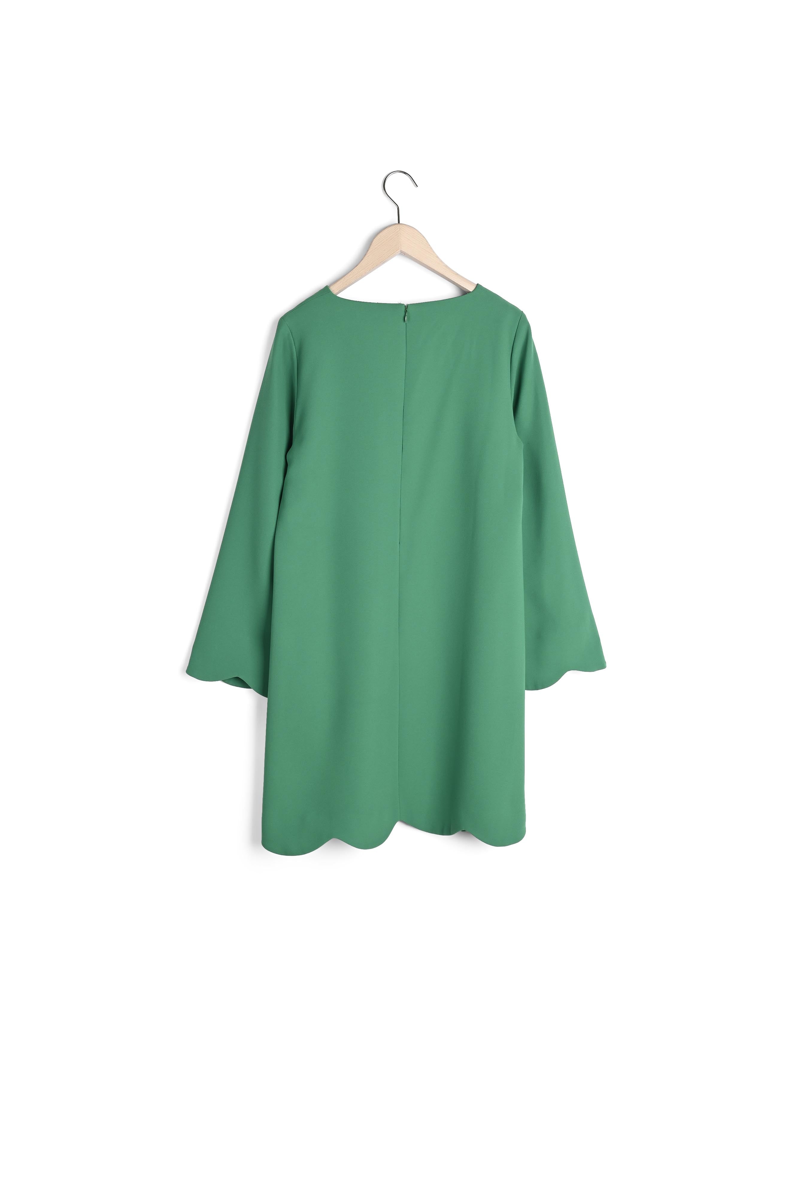 Robe Ruoda vert émeraude en crêpe Faume - seconde main