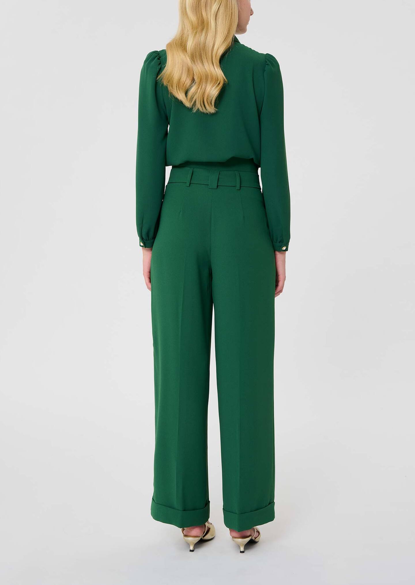 Pantalon vert en crêpe Pia Faume - seconde main