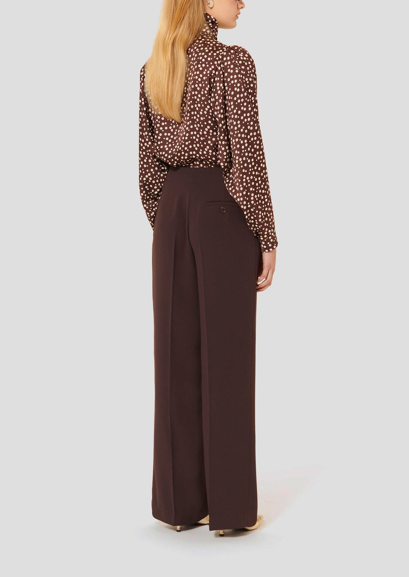 Pantalon marron en crêpe Parigi Faume - seconde main