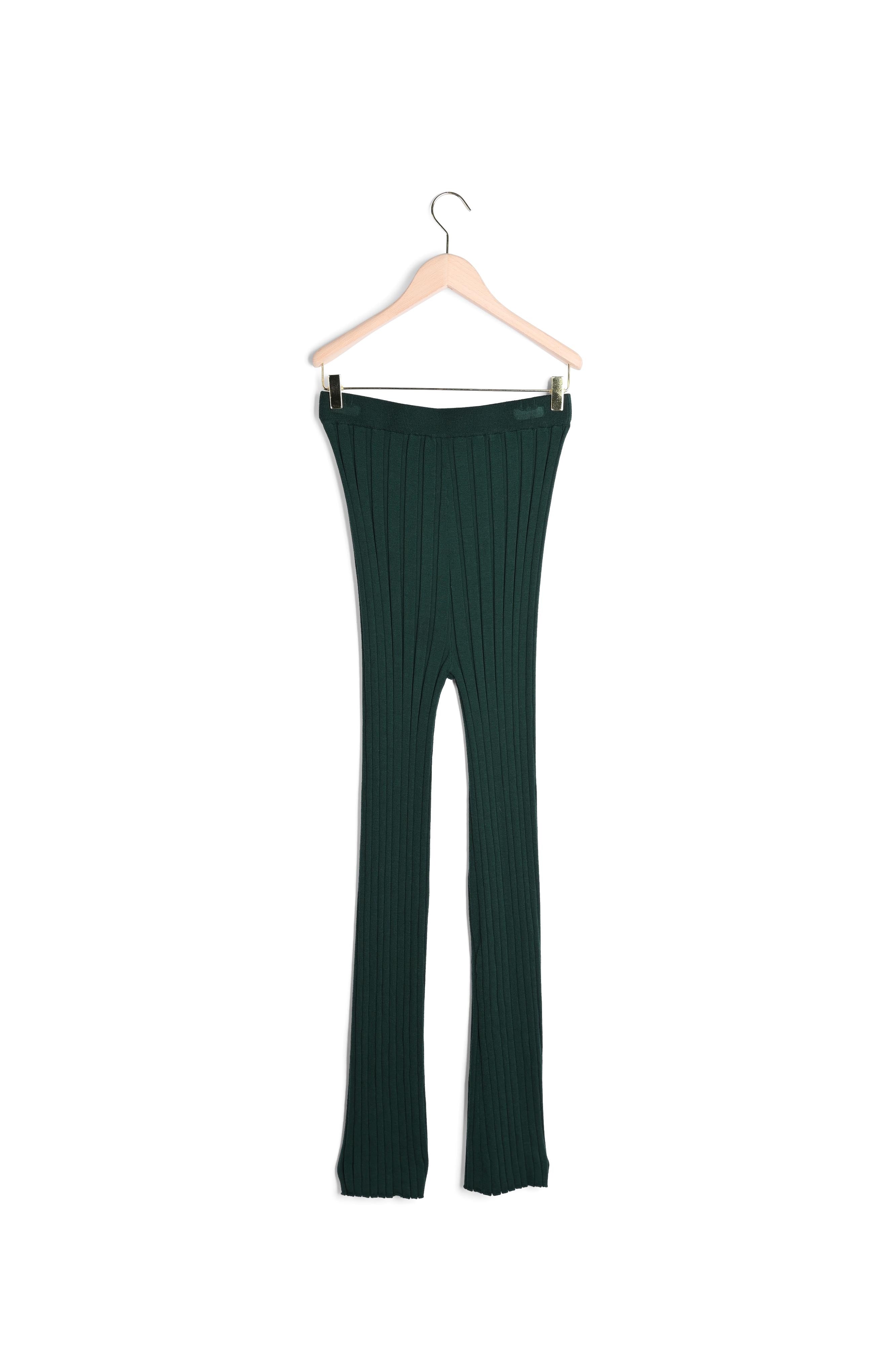 Pantalon Pannacotta vert en laine merinos Faume - seconde main