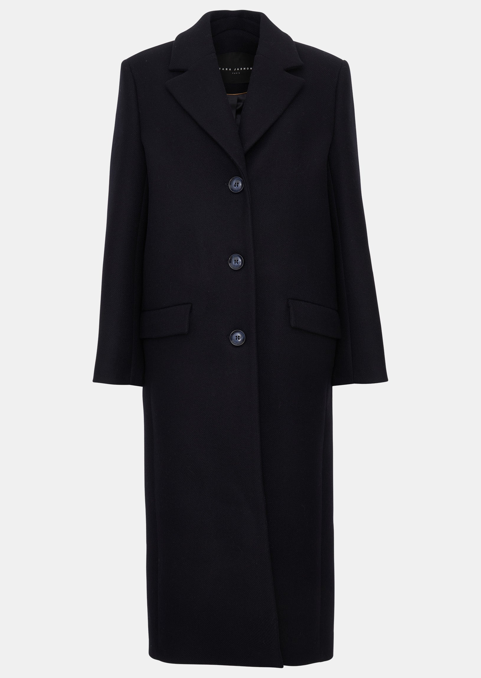 Manteau Mattie bleu nuit en drap caban Faume - seconde main