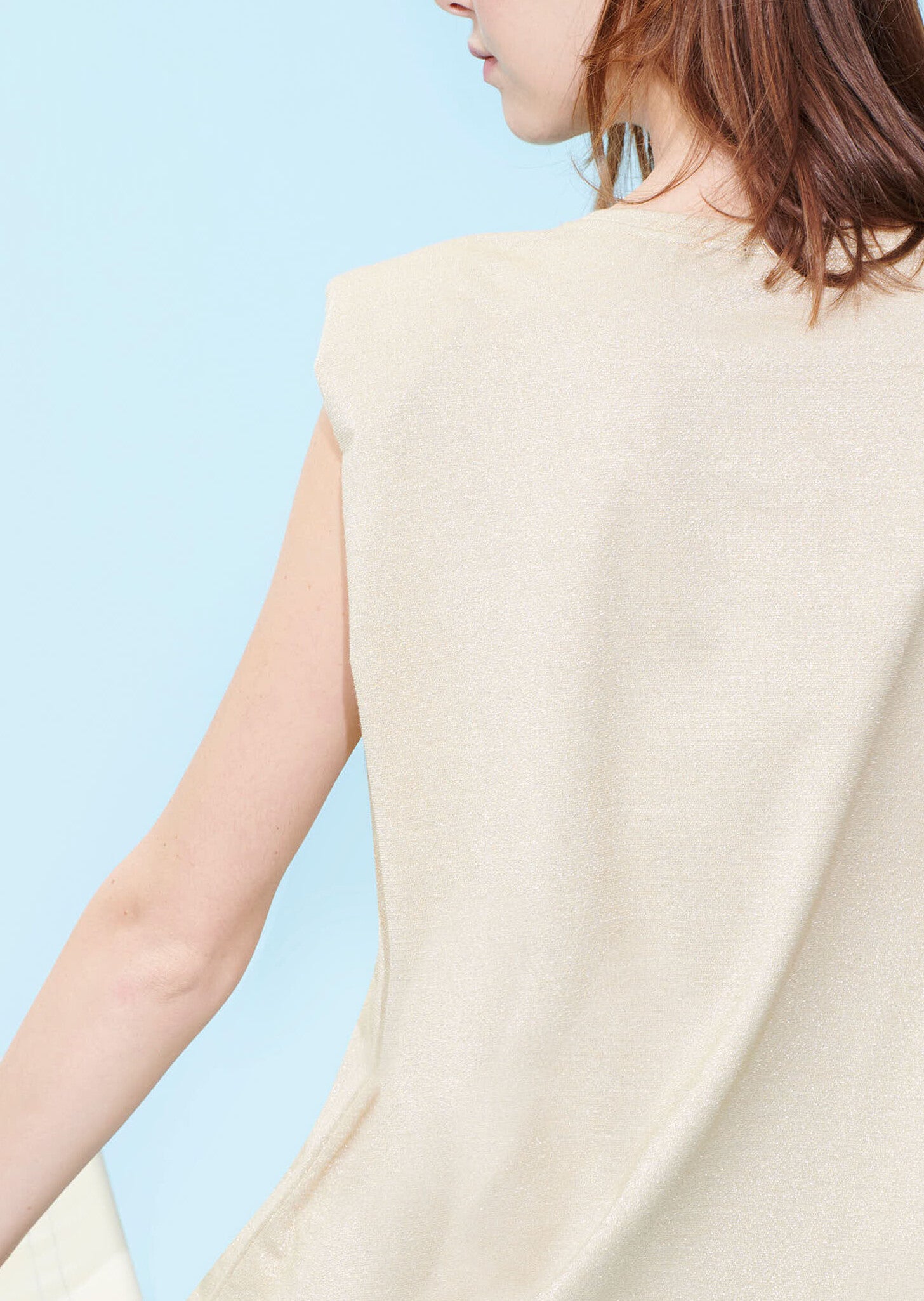 T-shirt avec épaulettes Teili doré lurex en viscose Faume - seconde main