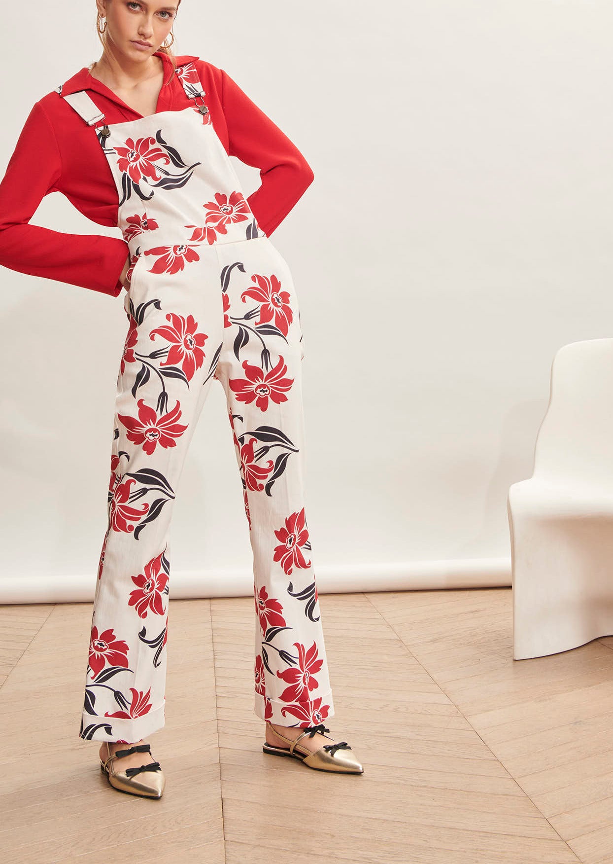 Salopette Carolyn écrue imprimé fleurs de lys en coton Faume - seconde main