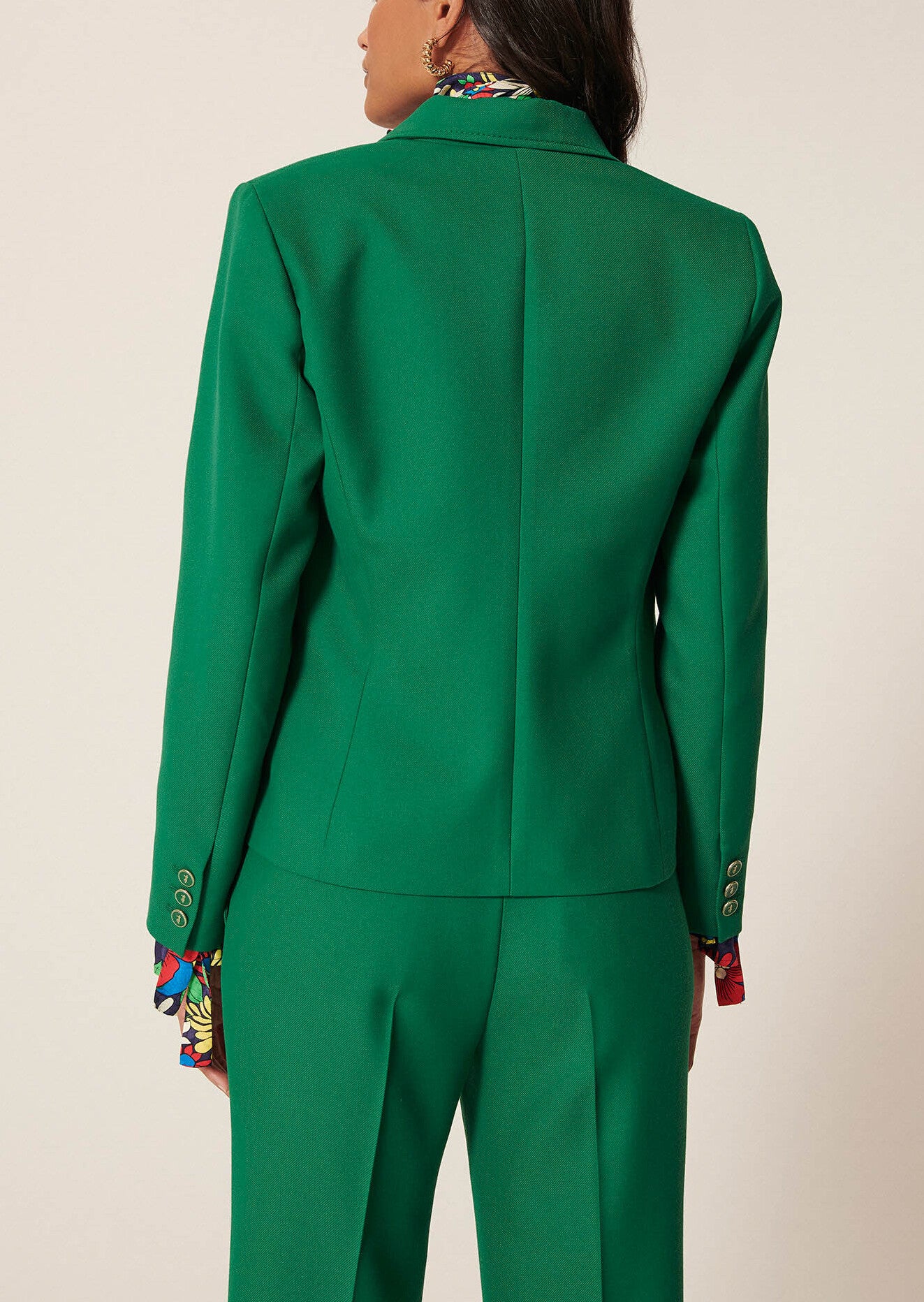 Veste Venitien verte en toile tailleur Faume - seconde main