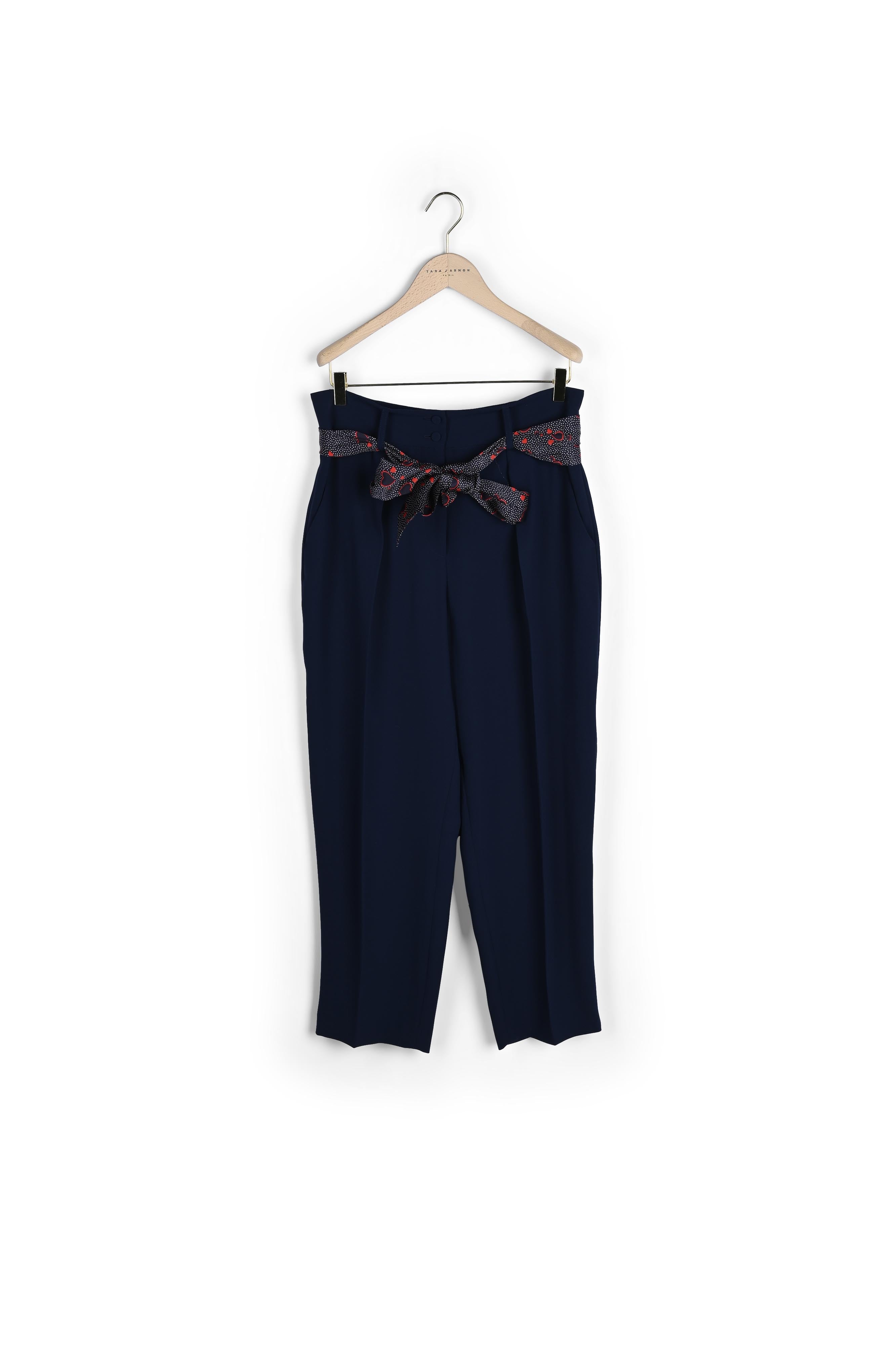 Pantalon Paga bleu nuit en crêpe Faume - seconde main