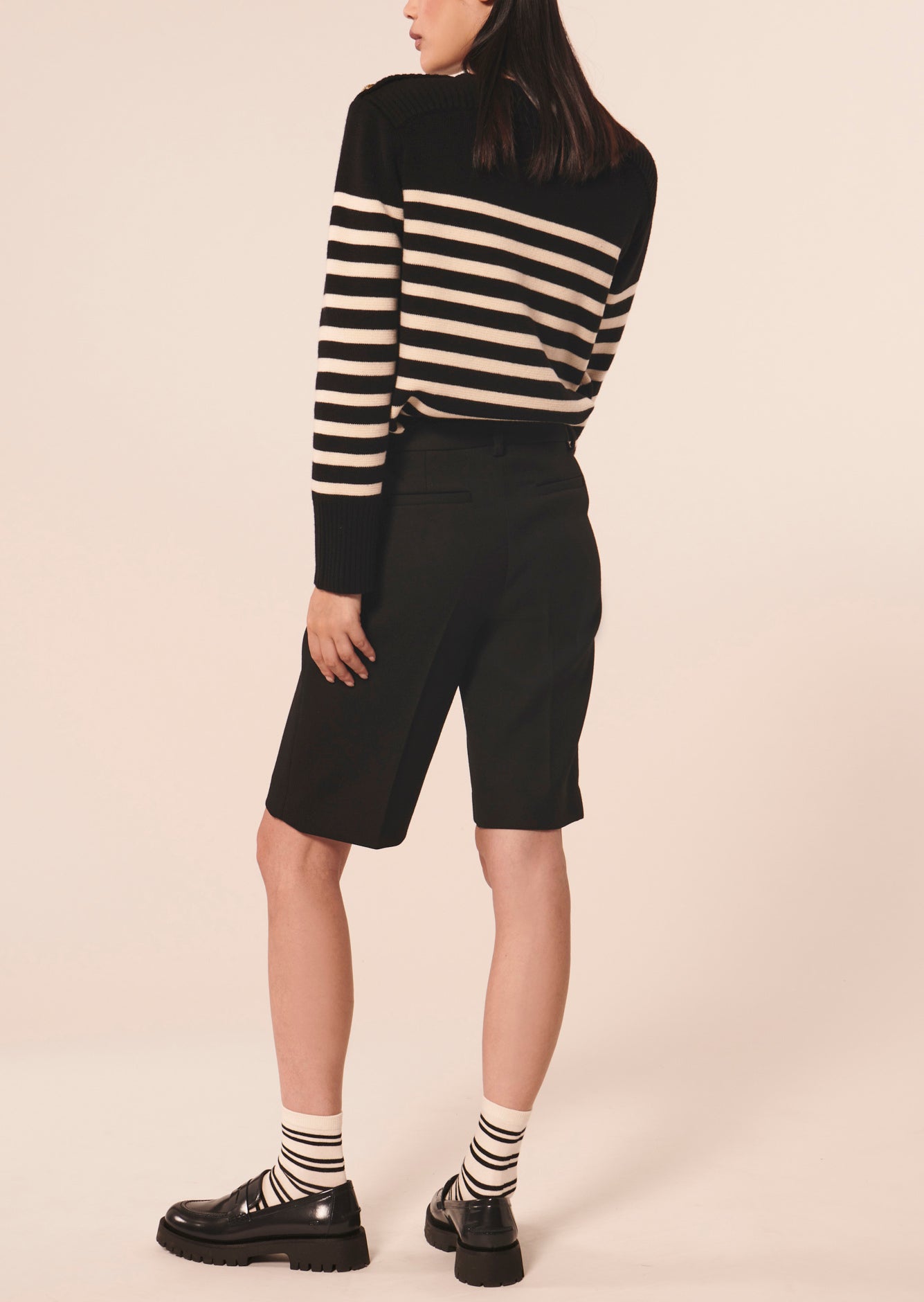 Short Safia noir en toile Faume - seconde main